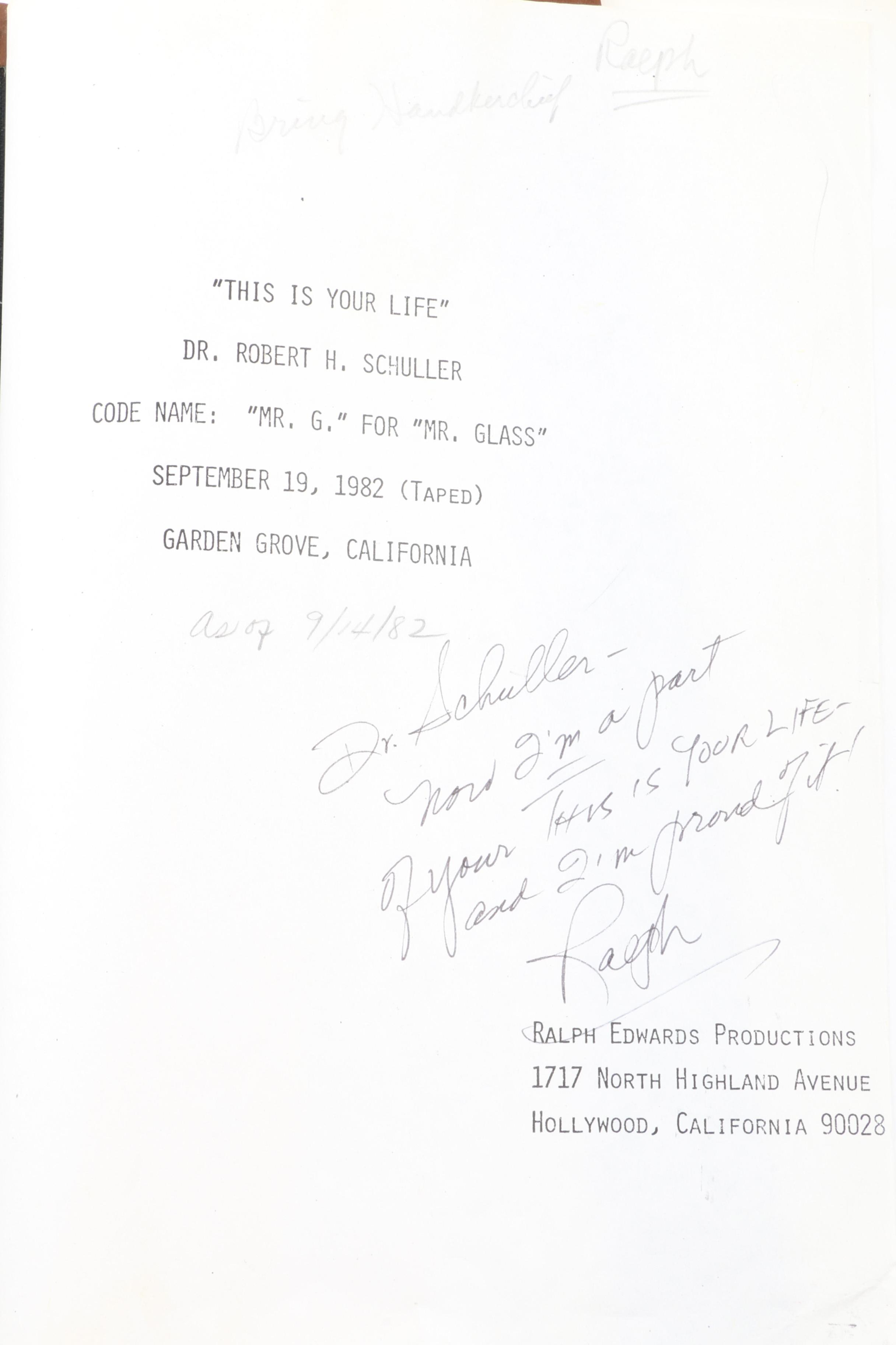 "This is Your Life" of Dr.Robert Schuller From September 19, 1982