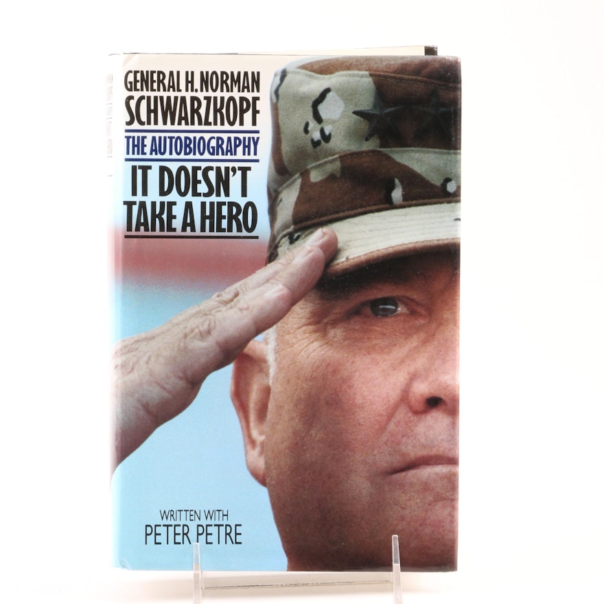 Signed 1992 "It Doesn't Take a Hero" by Gen. Schwarzkopf