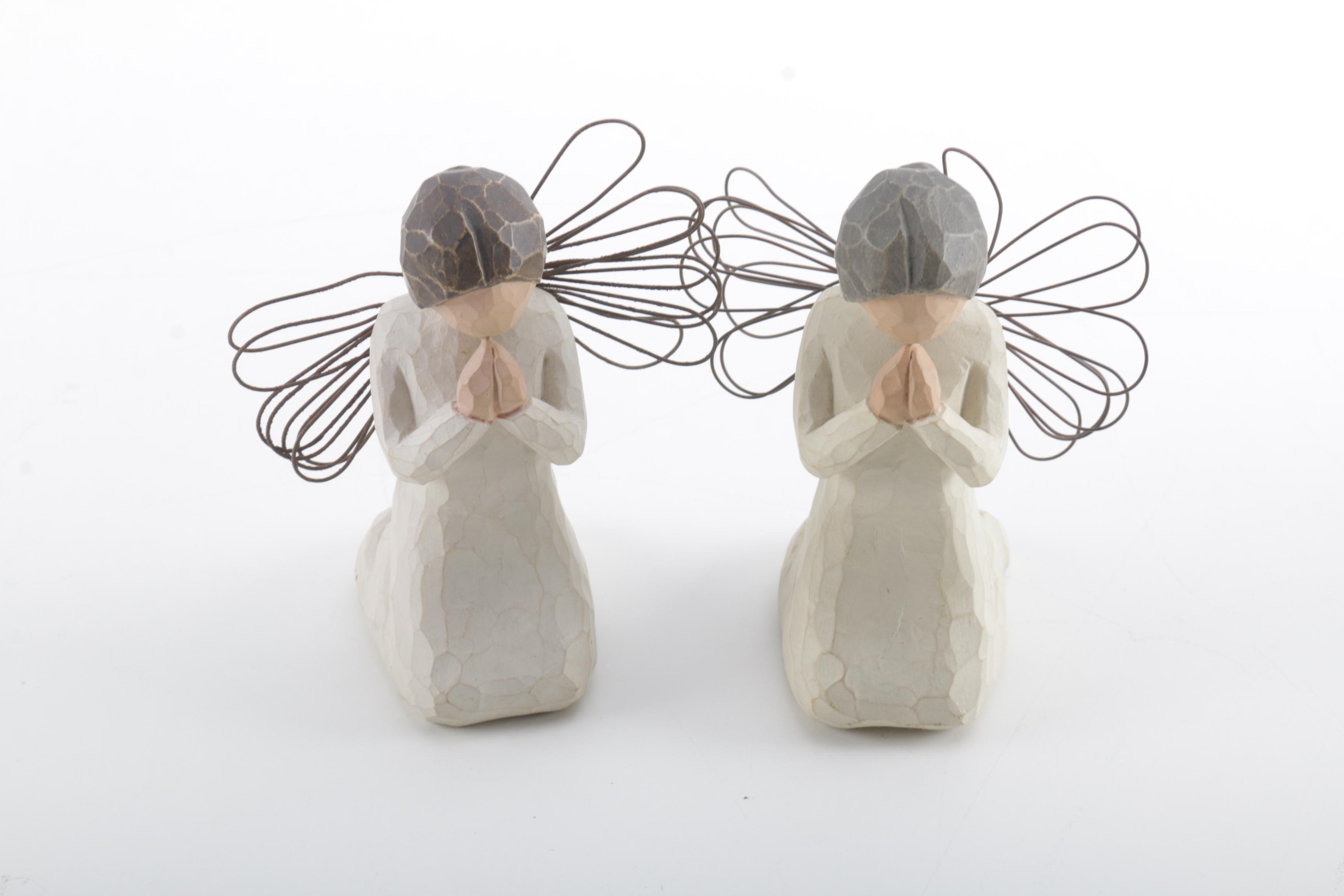 Willow Tree "Angel of Prayer" and "Grateful" Figurines