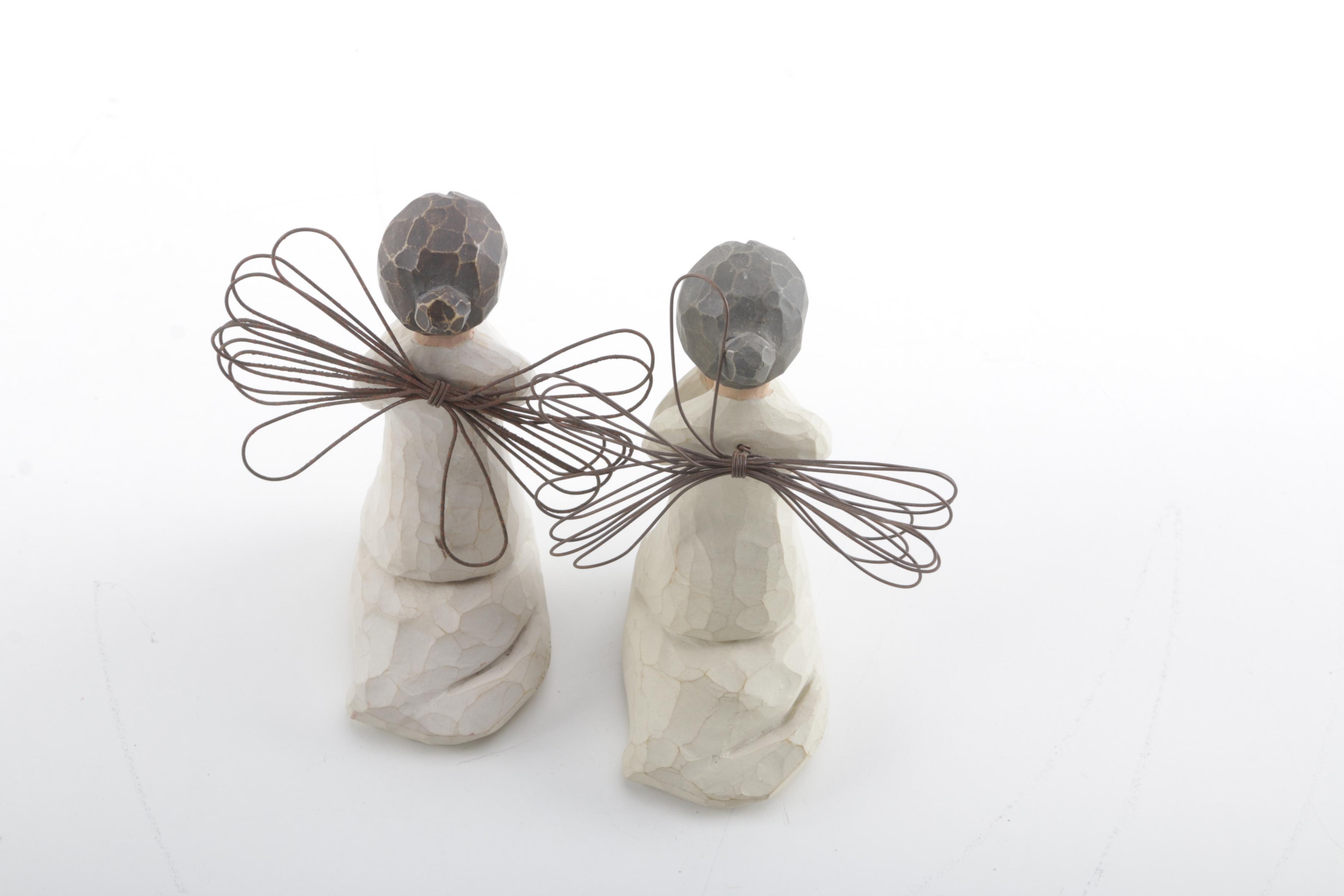 Willow Tree "Angel of Prayer" and "Grateful" Figurines