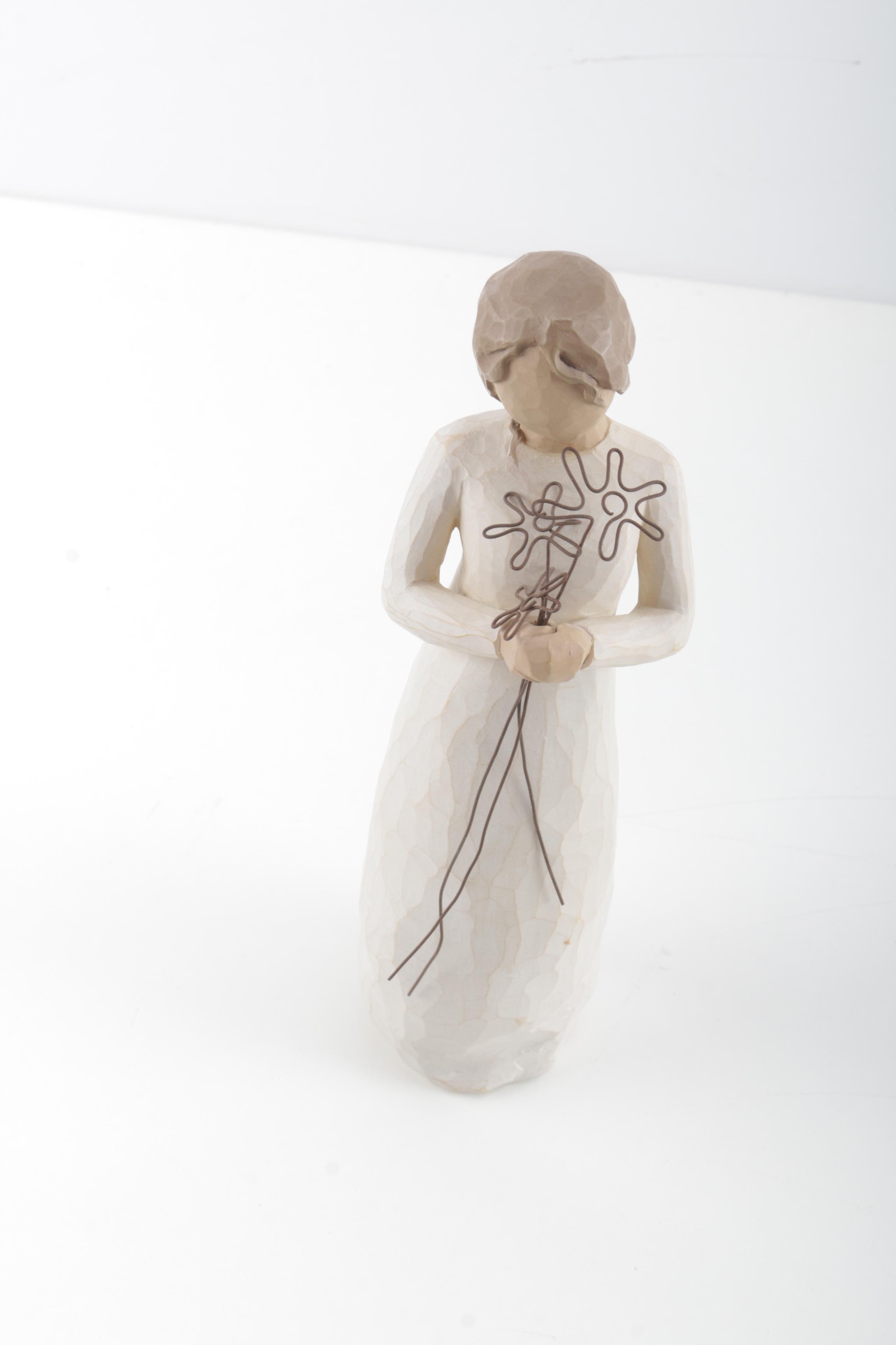 Willow Tree "Angel of Prayer" and "Grateful" Figurines