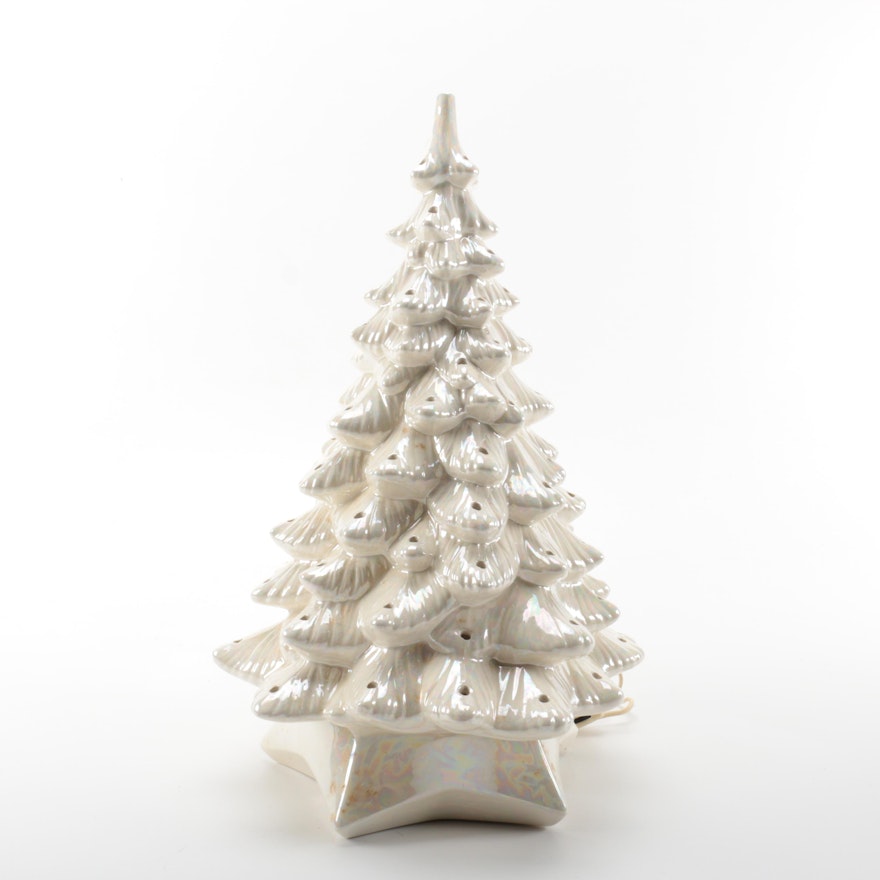 White Ceramic Christmas Tree Decor