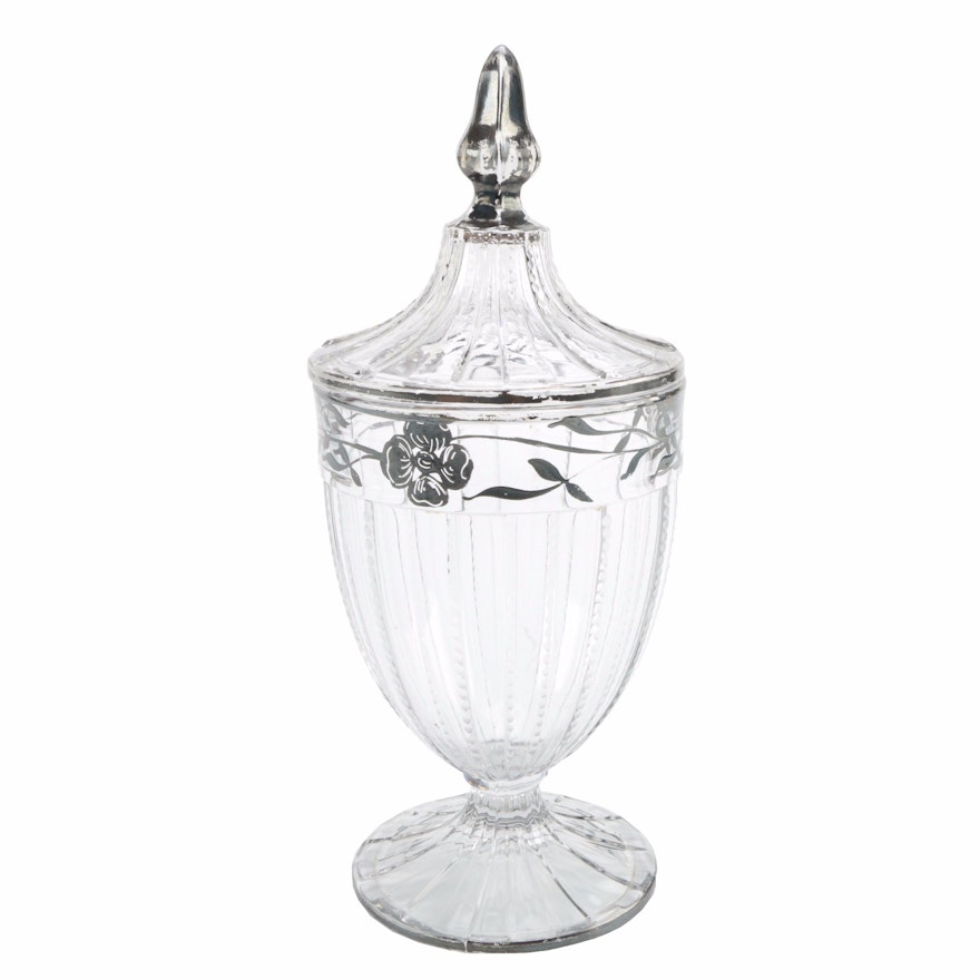 Heisey Silver Overlay Candy Dish