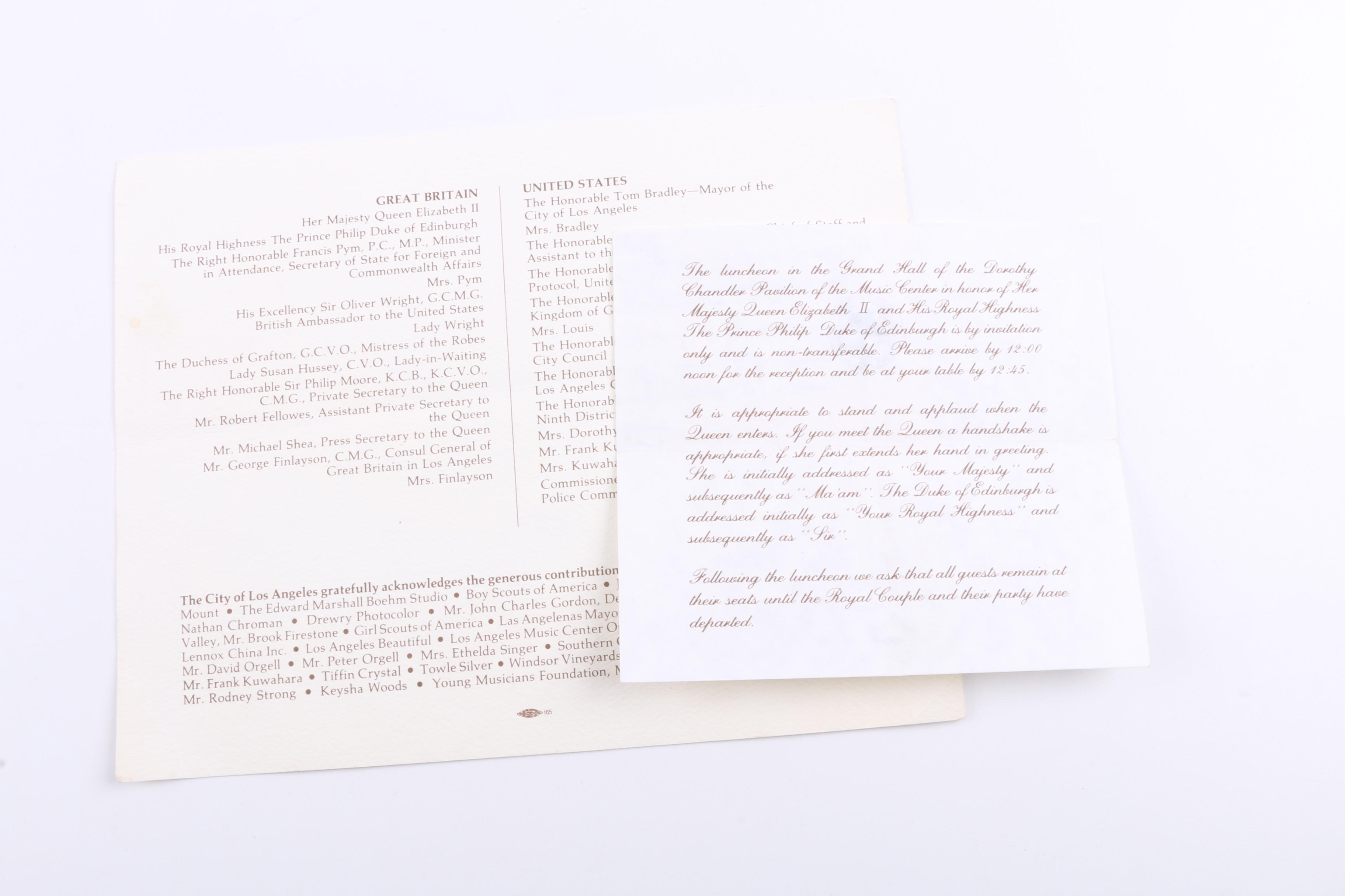 Muhammad Ali Signed 1983 Program Honoring Her Majesty Queen Elizabeth I