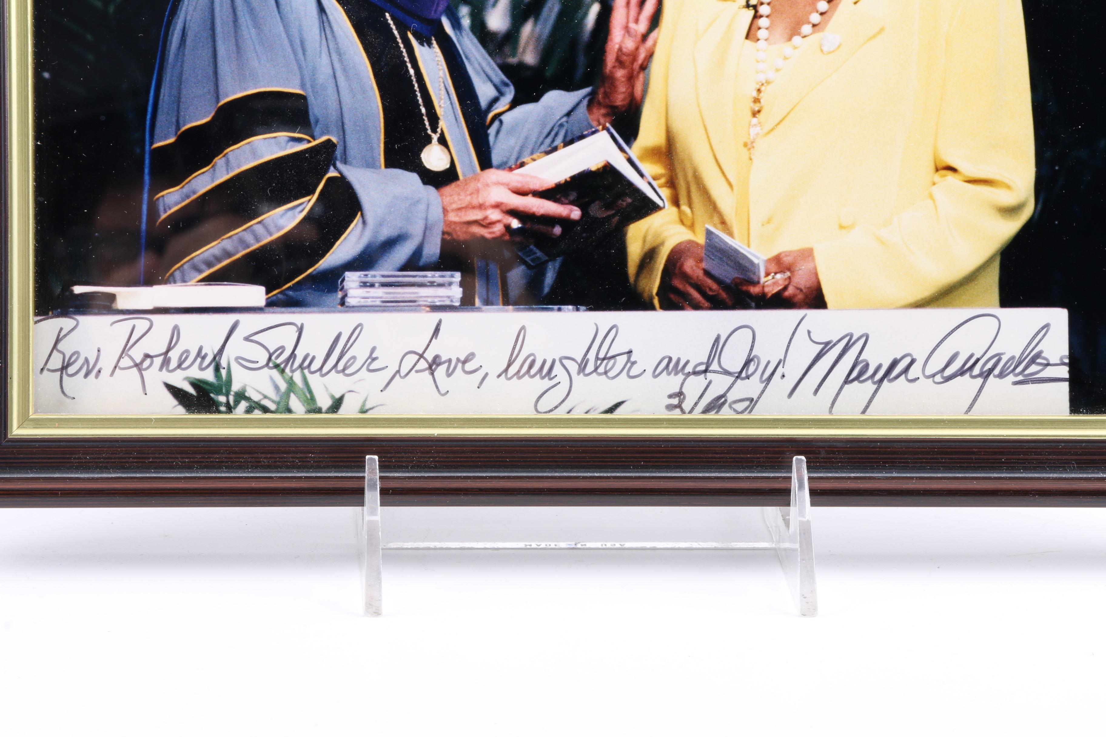 Signed 1998 Colored Photograph of Maya Angelou