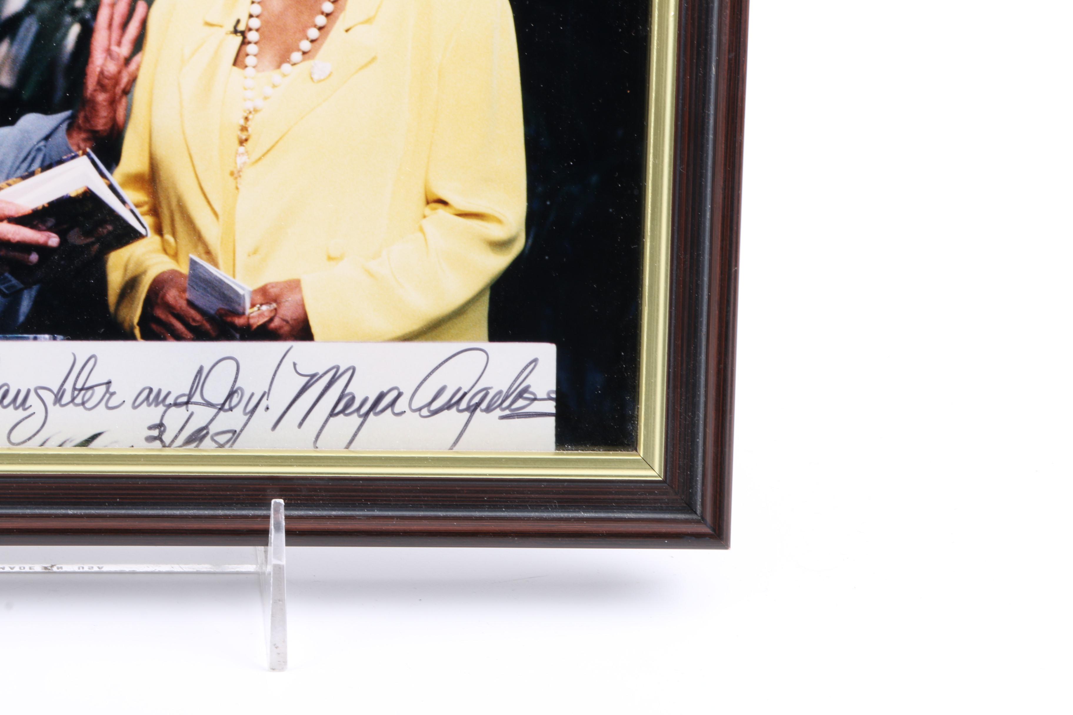 Signed 1998 Colored Photograph of Maya Angelou