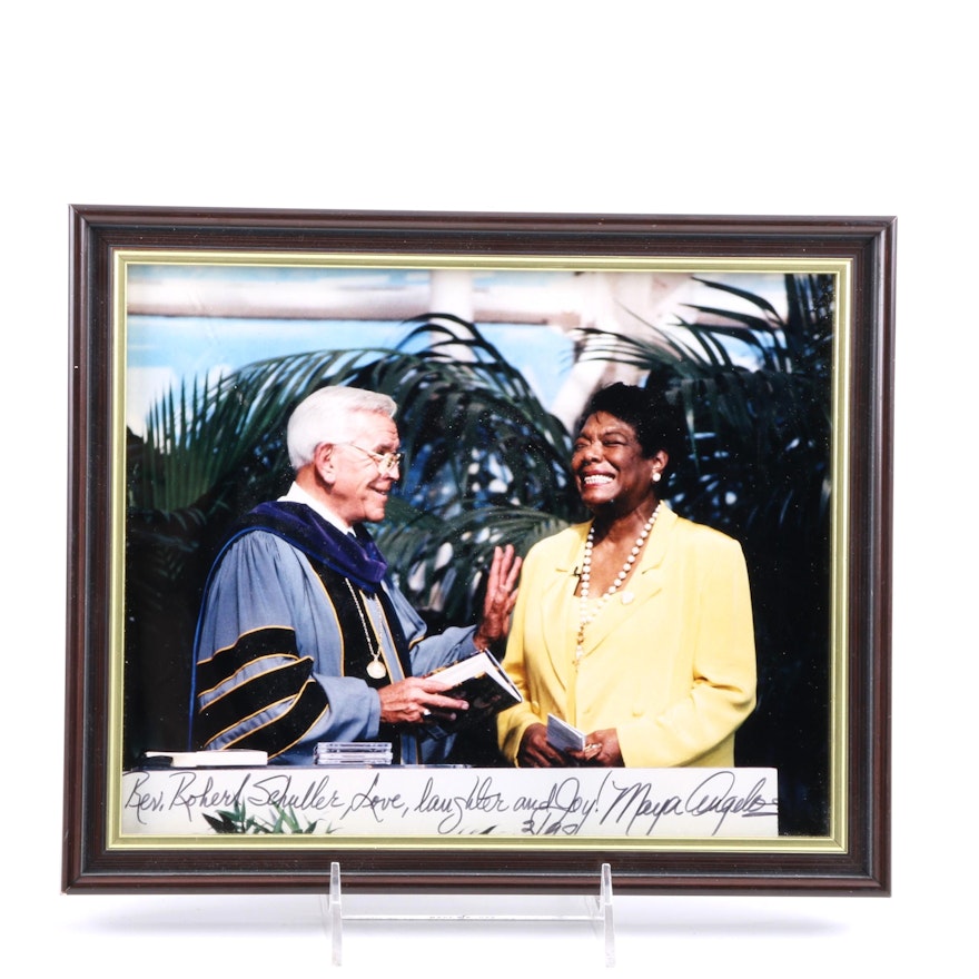 Signed 1998 Colored Photograph of Maya Angelou