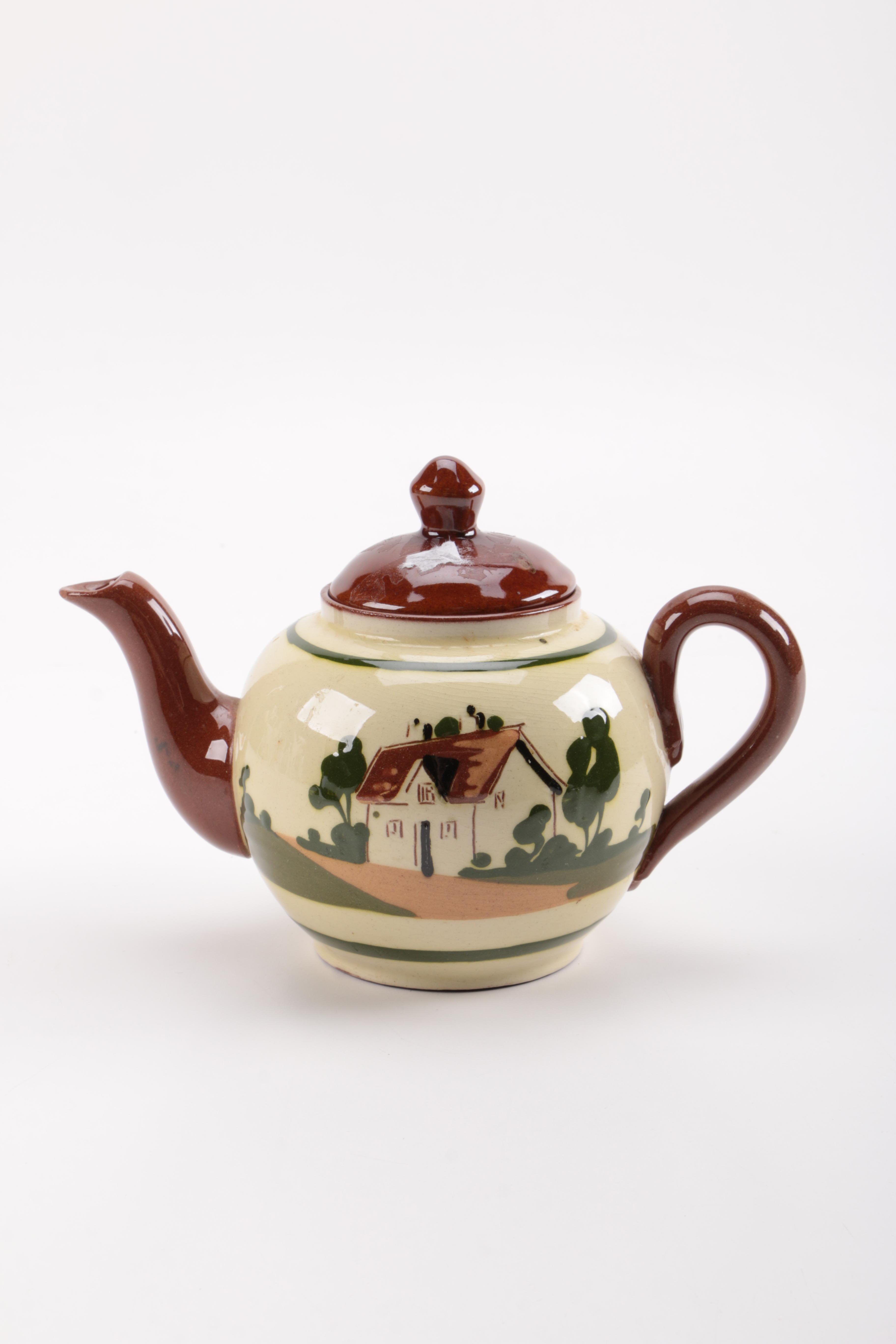 Vintage Hand-Painted English Devon Torquay Teapot