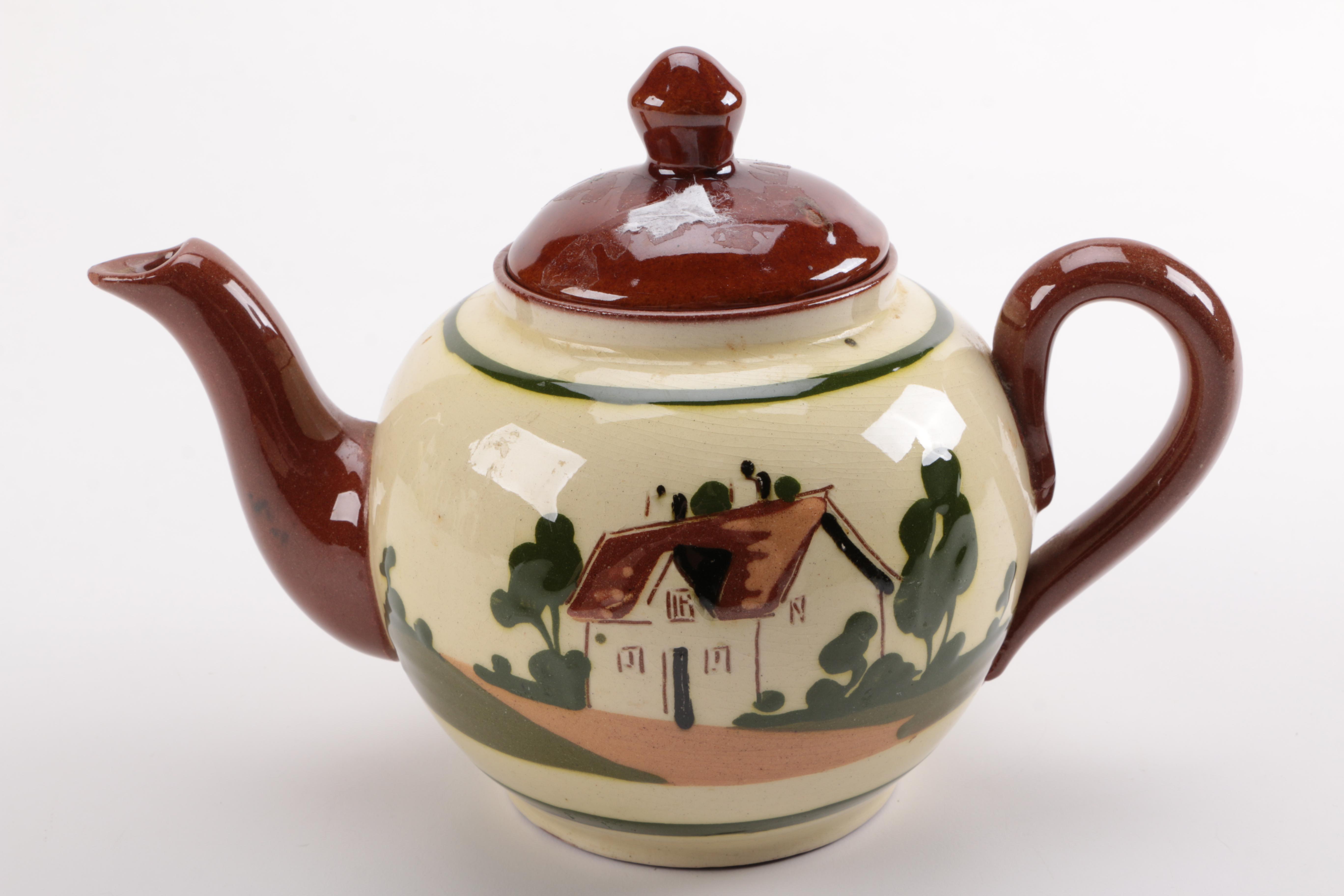 Vintage Hand-Painted English Devon Torquay Teapot
