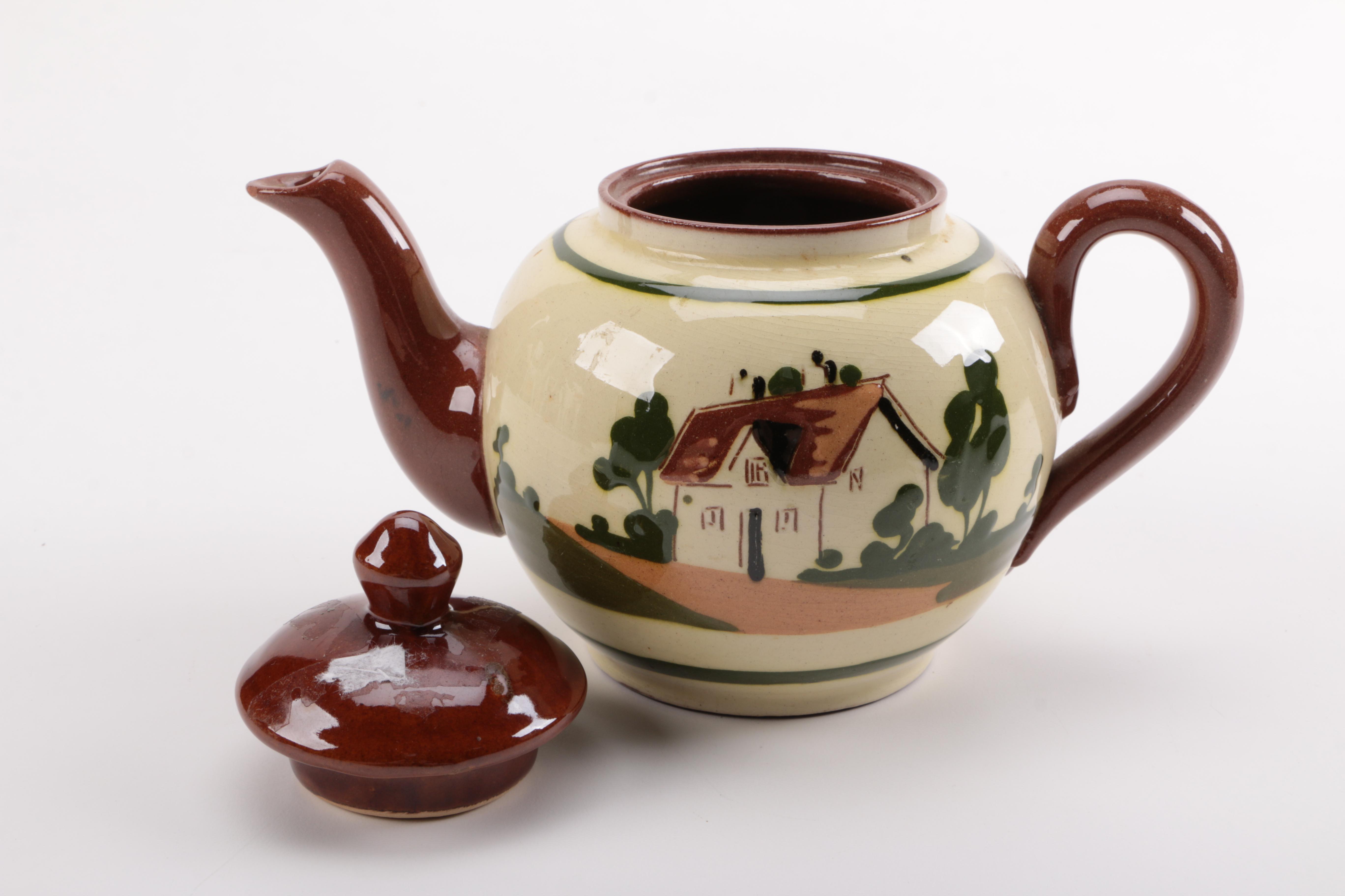 Vintage Hand-Painted English Devon Torquay Teapot