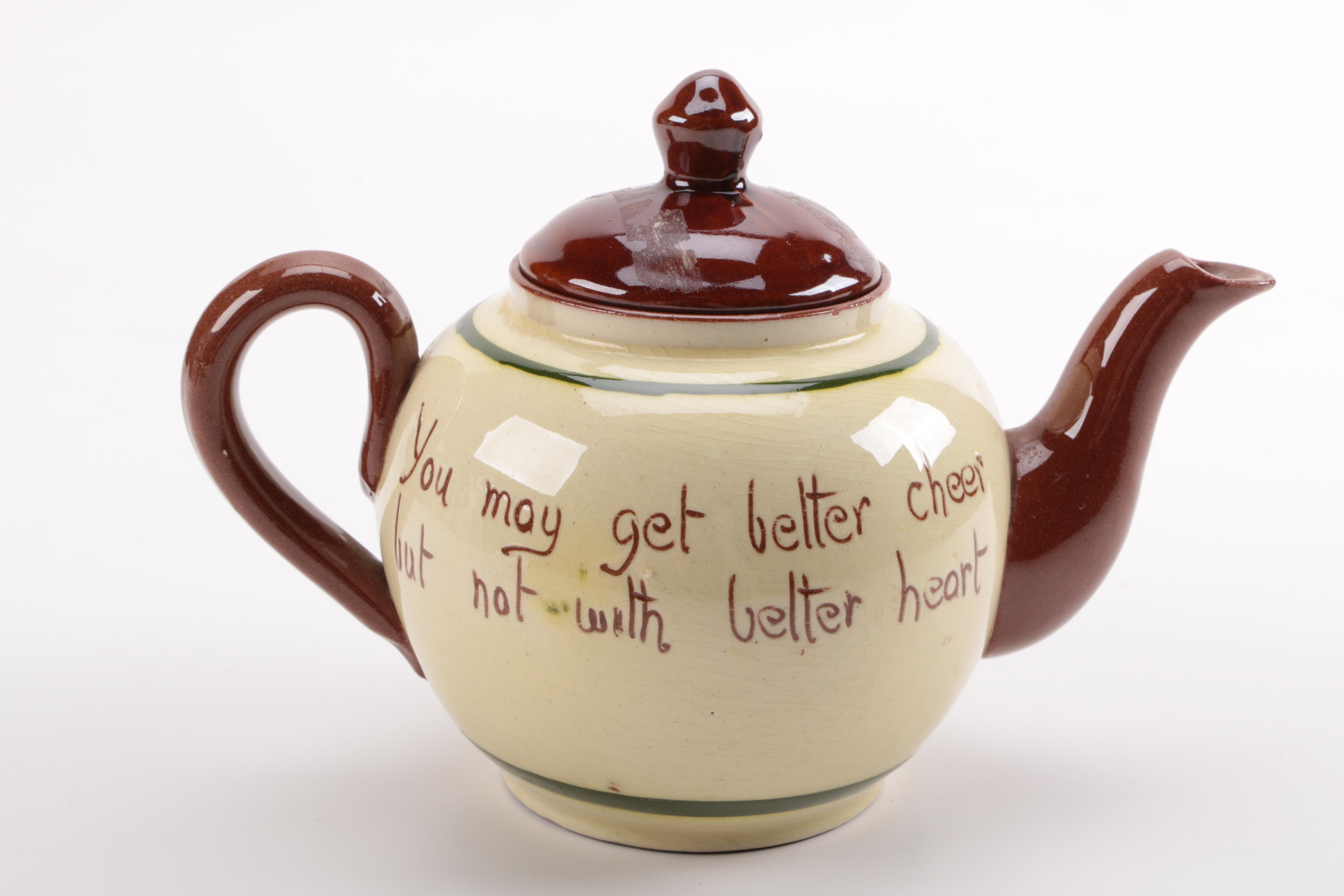 Vintage Hand-Painted English Devon Torquay Teapot