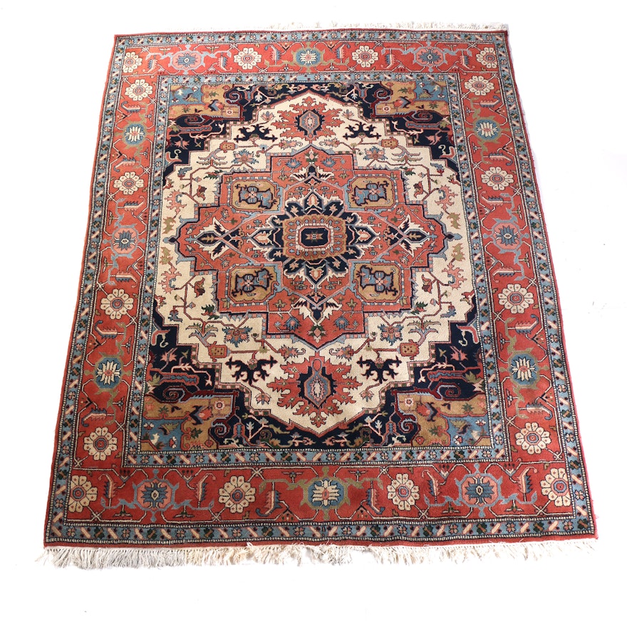 Hand-Knotted Heriz Area Rug