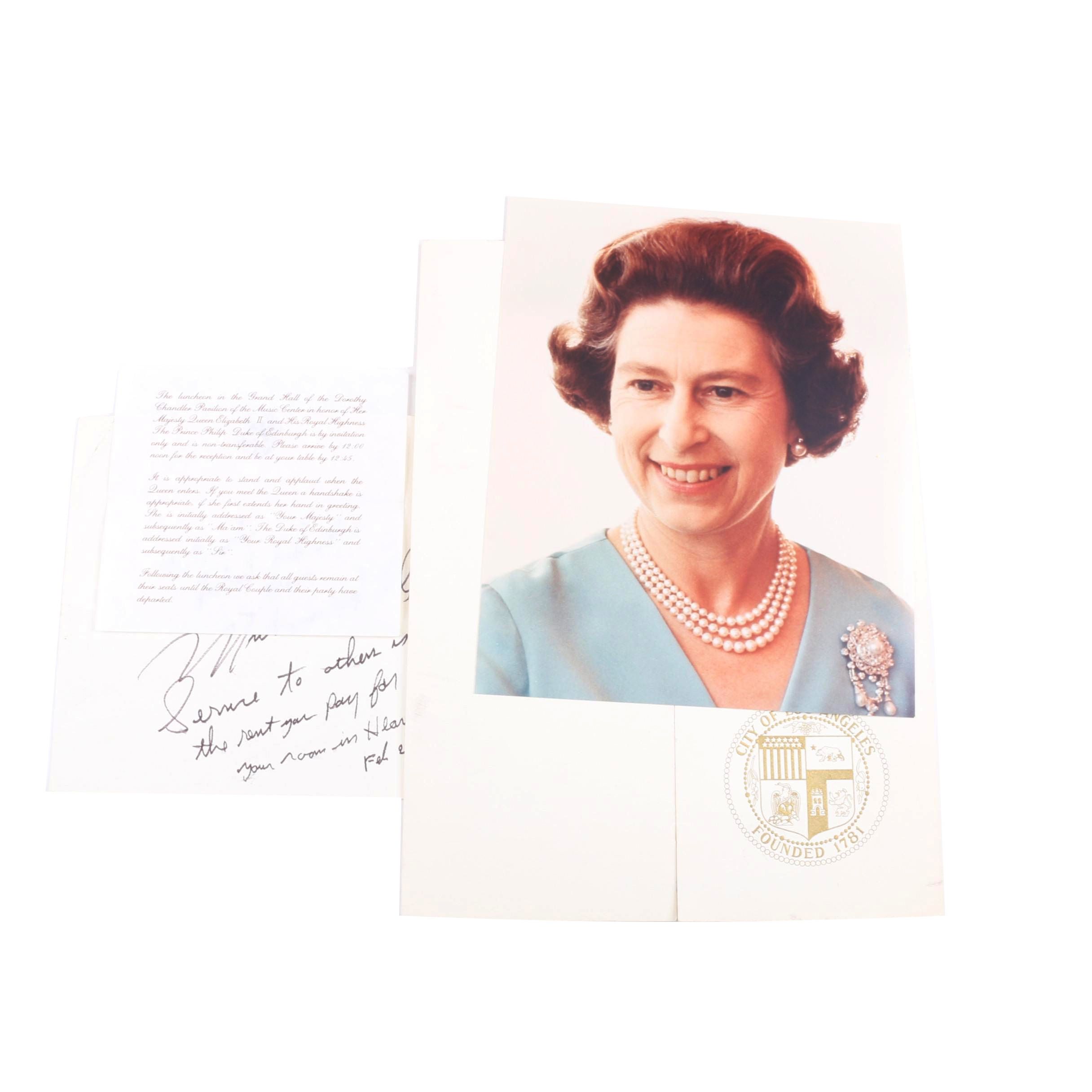 Muhammad Ali Signed 1983 Program Honoring Her Majesty Queen Elizabeth I