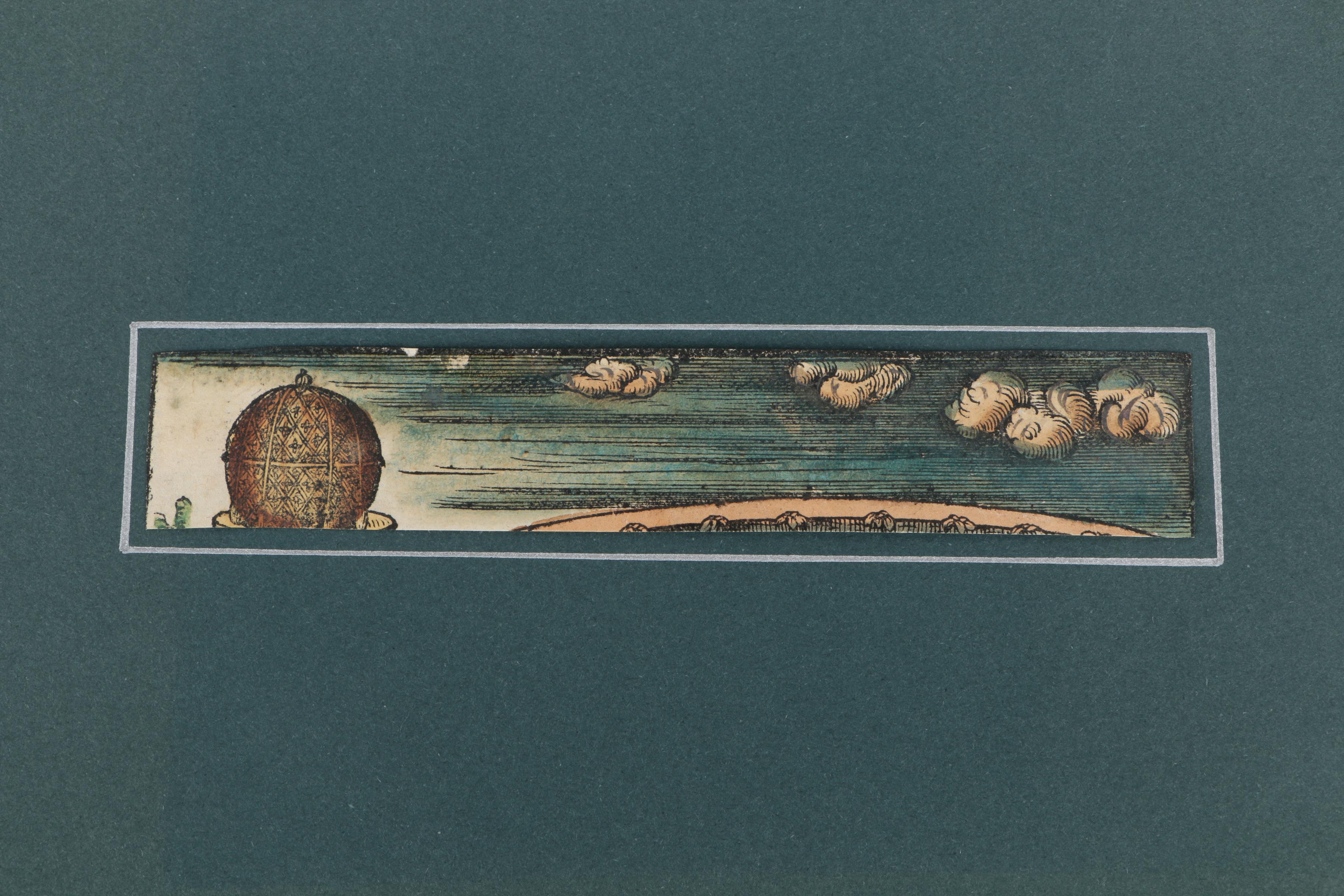 Medieval Style Wood Engraving Fragment "Himmel und Erde"