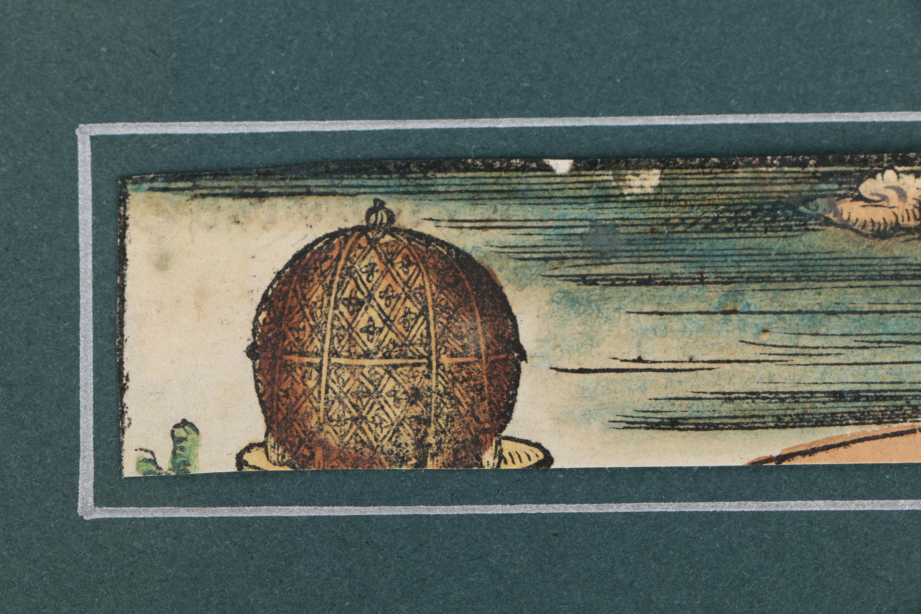 Medieval Style Wood Engraving Fragment "Himmel und Erde"