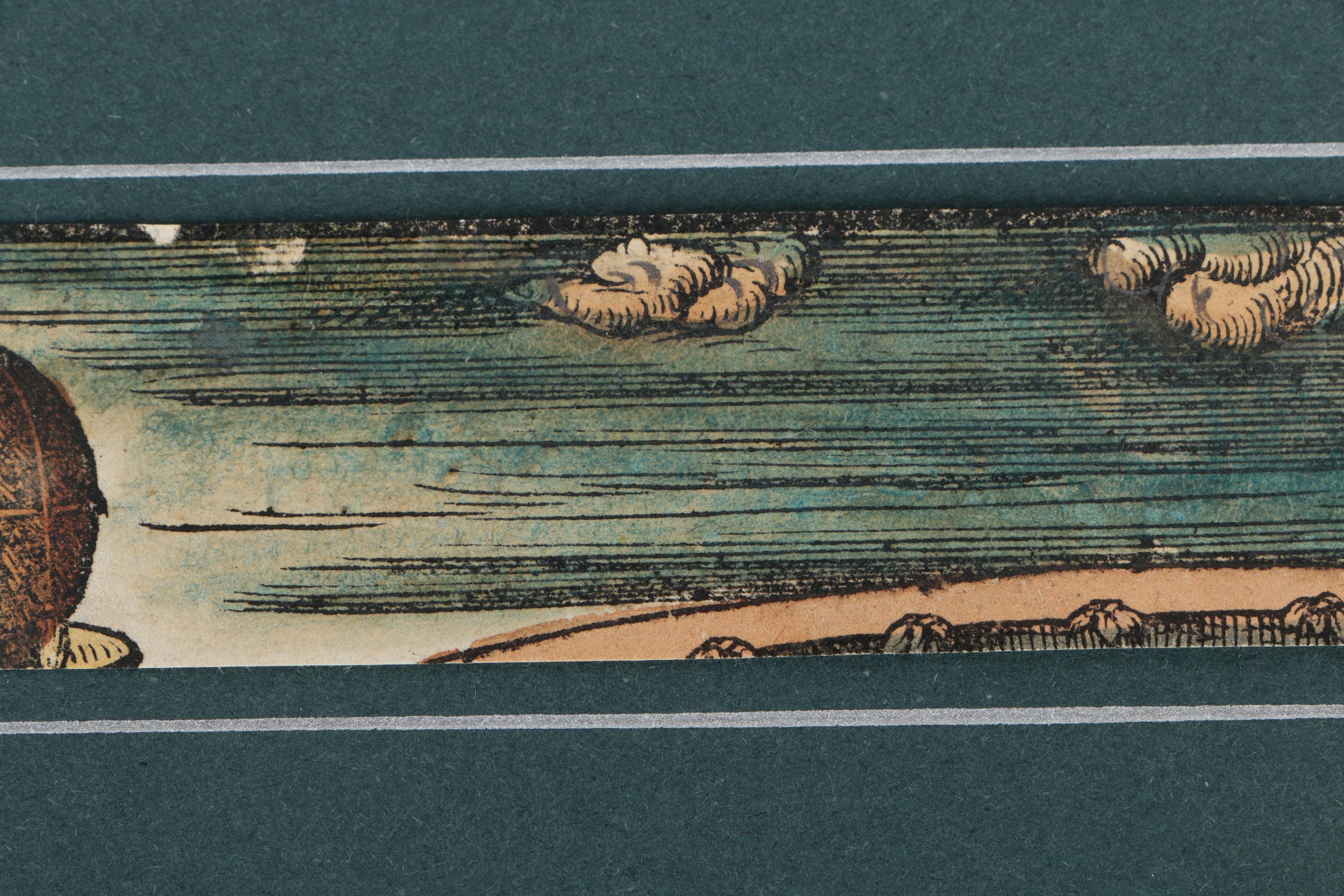 Medieval Style Wood Engraving Fragment "Himmel und Erde"