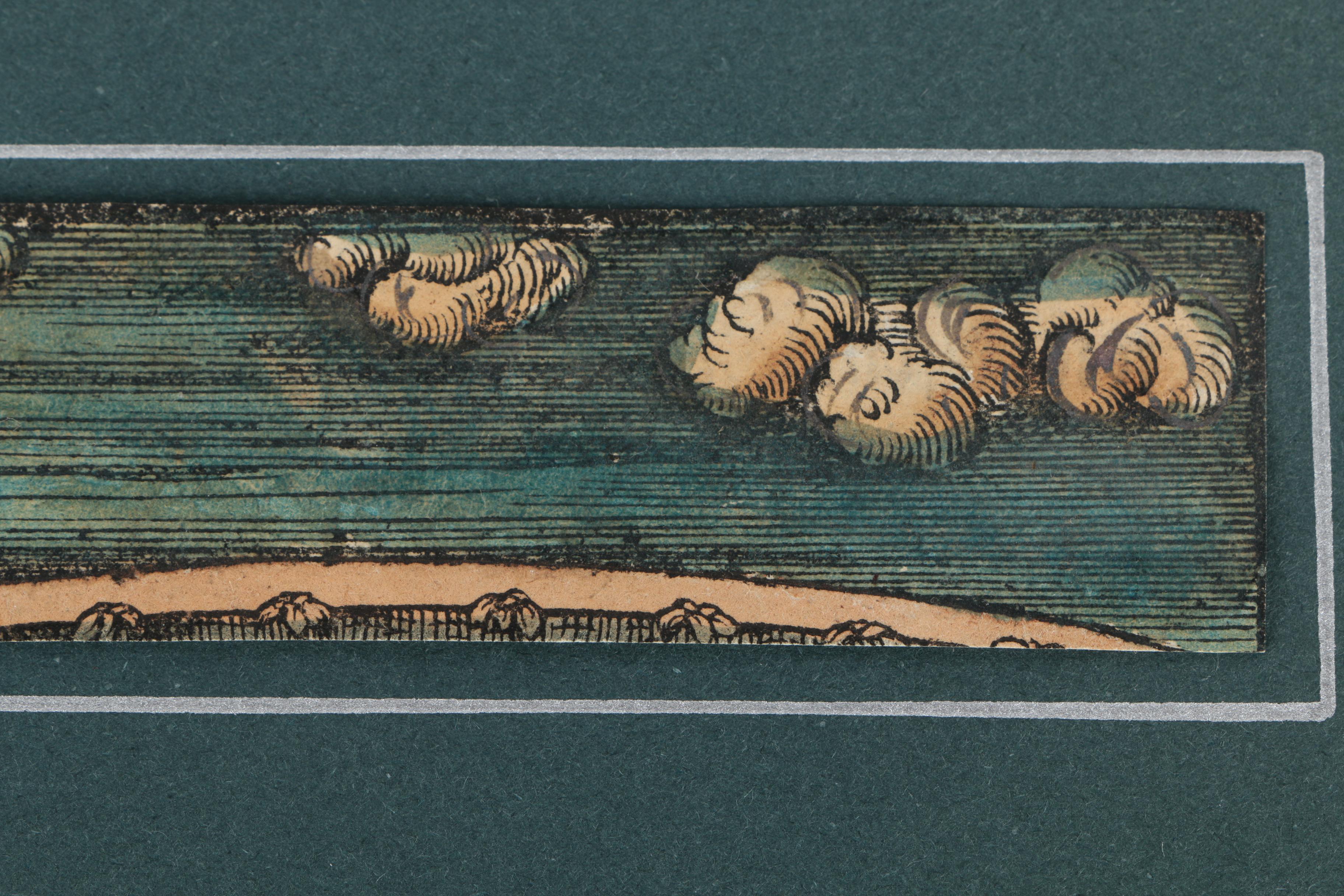 Medieval Style Wood Engraving Fragment "Himmel und Erde"