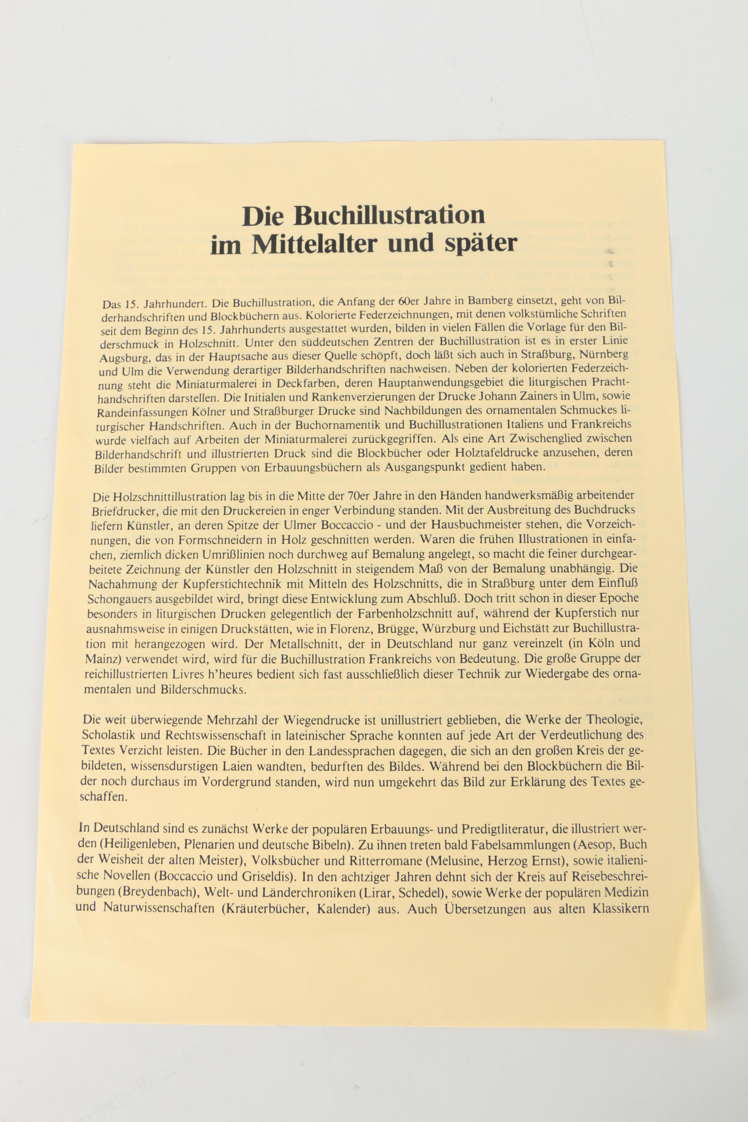 Medieval Style Wood Engraving Fragment "Himmel und Erde"