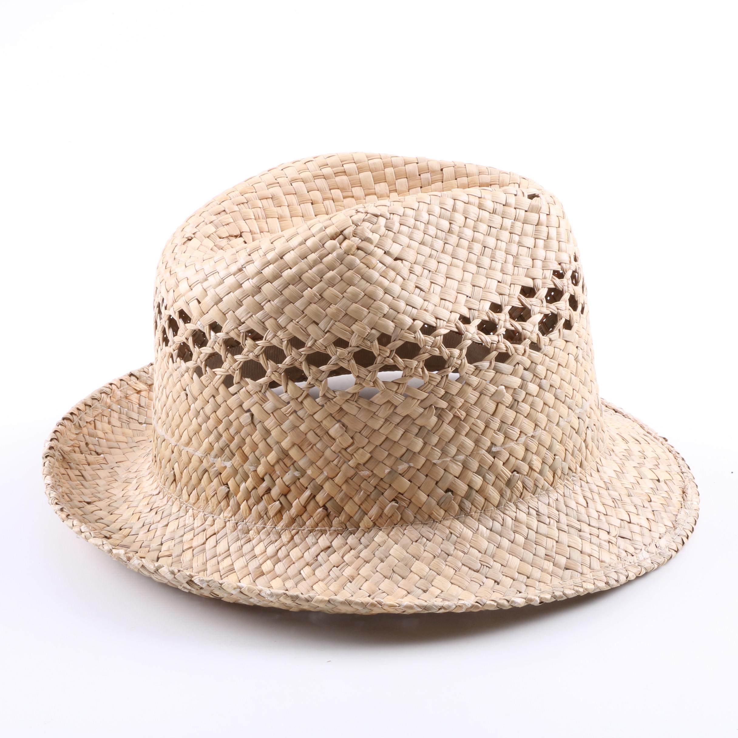 Men's Woven Straw Fedoras