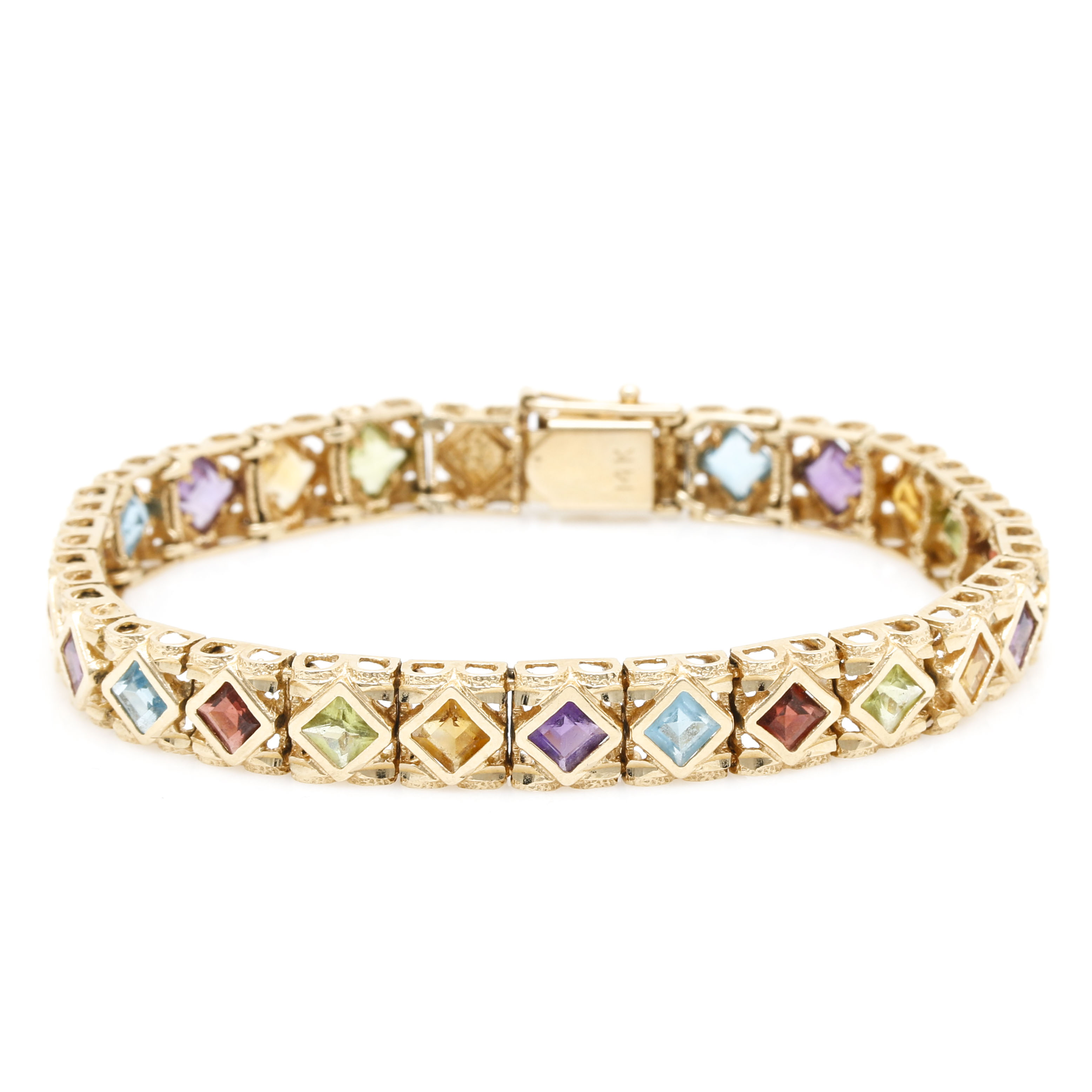 14K Yellow Gold Gemstone Bracelet