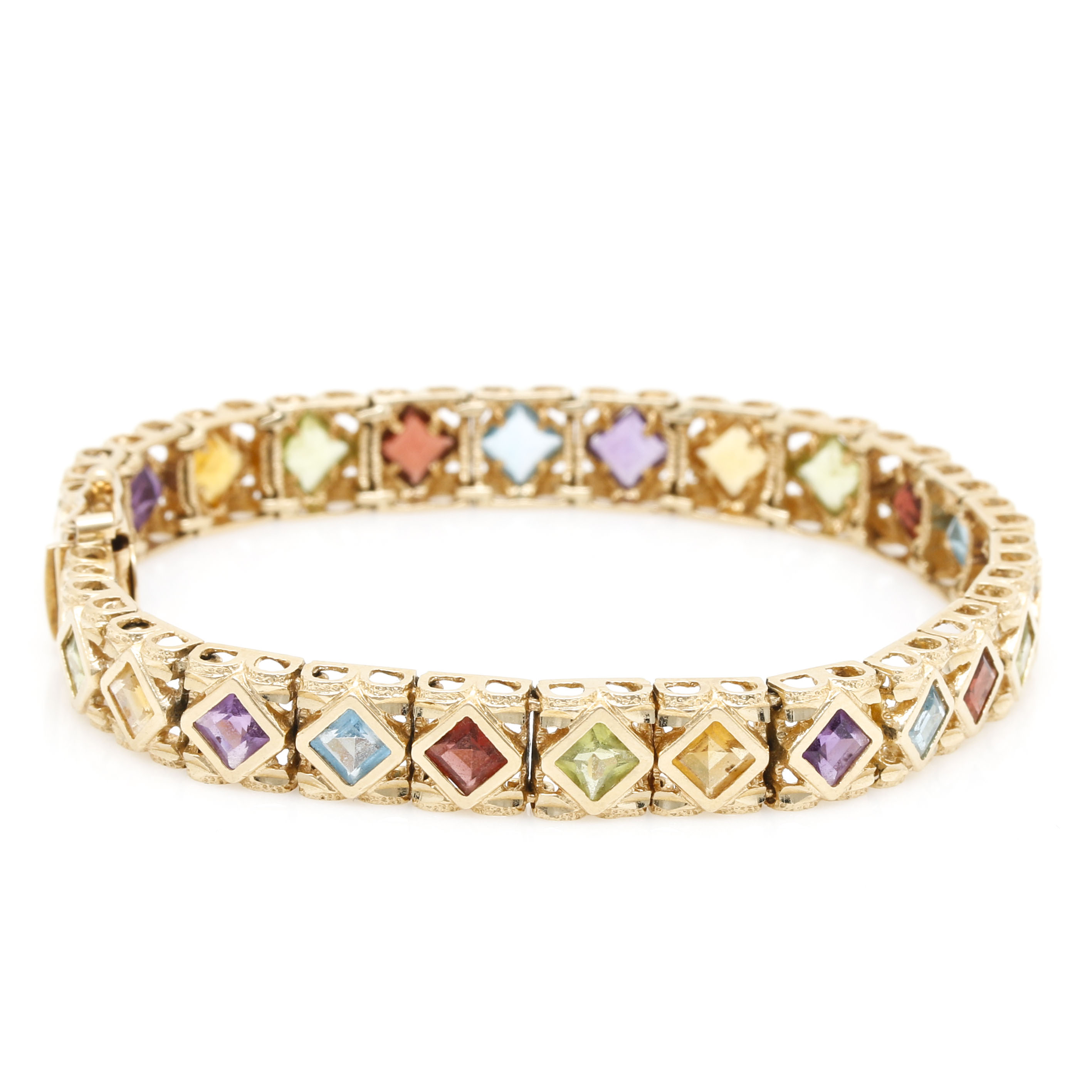 14K Yellow Gold Gemstone Bracelet