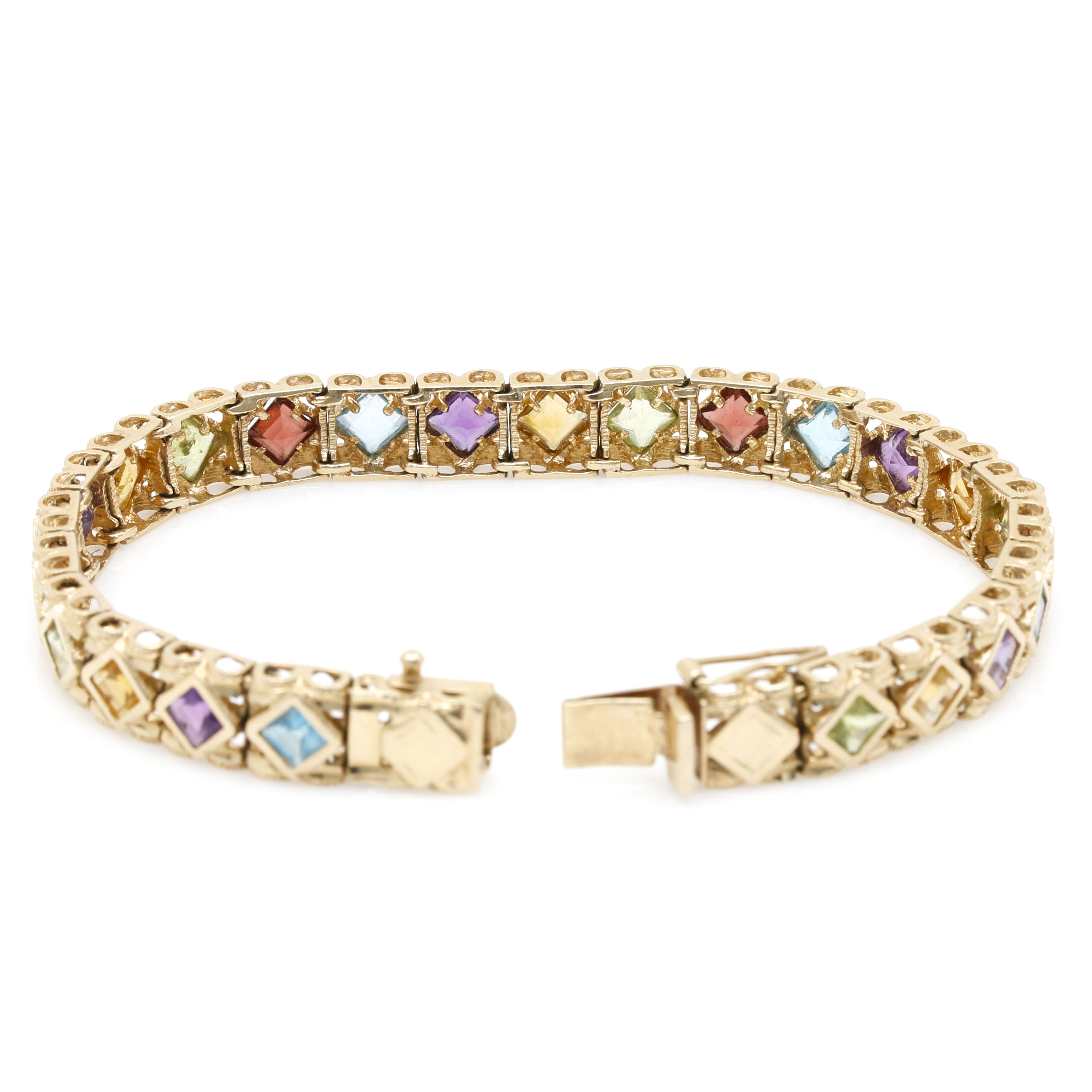 14K Yellow Gold Gemstone Bracelet