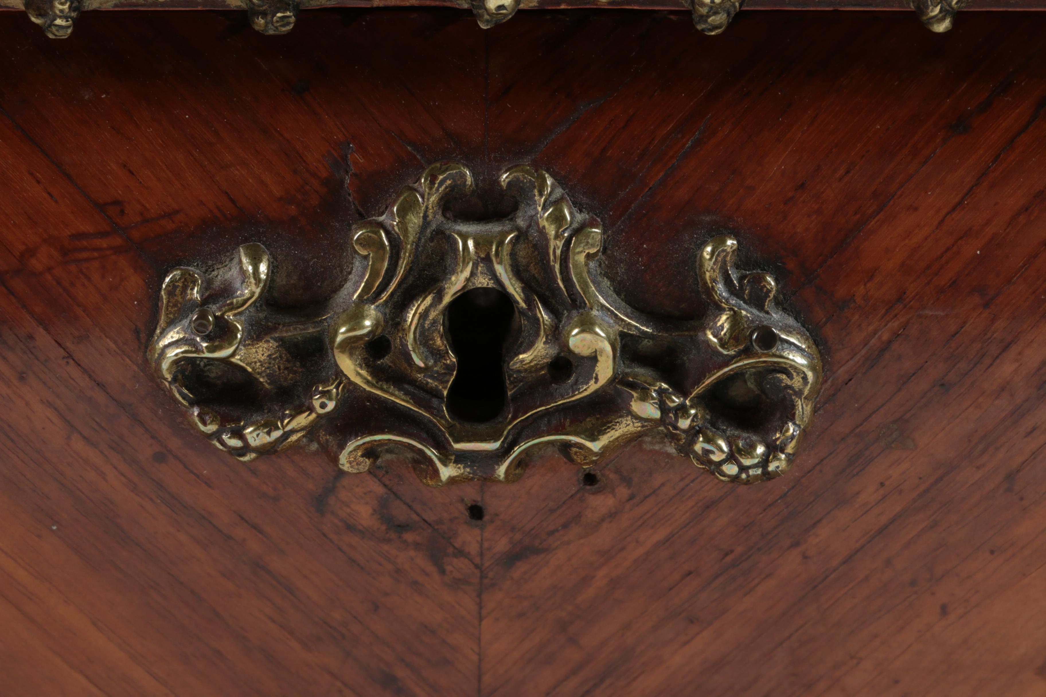 Vintage Louis XV Style Mahogany Veneer and Ormolu Jewelry Box