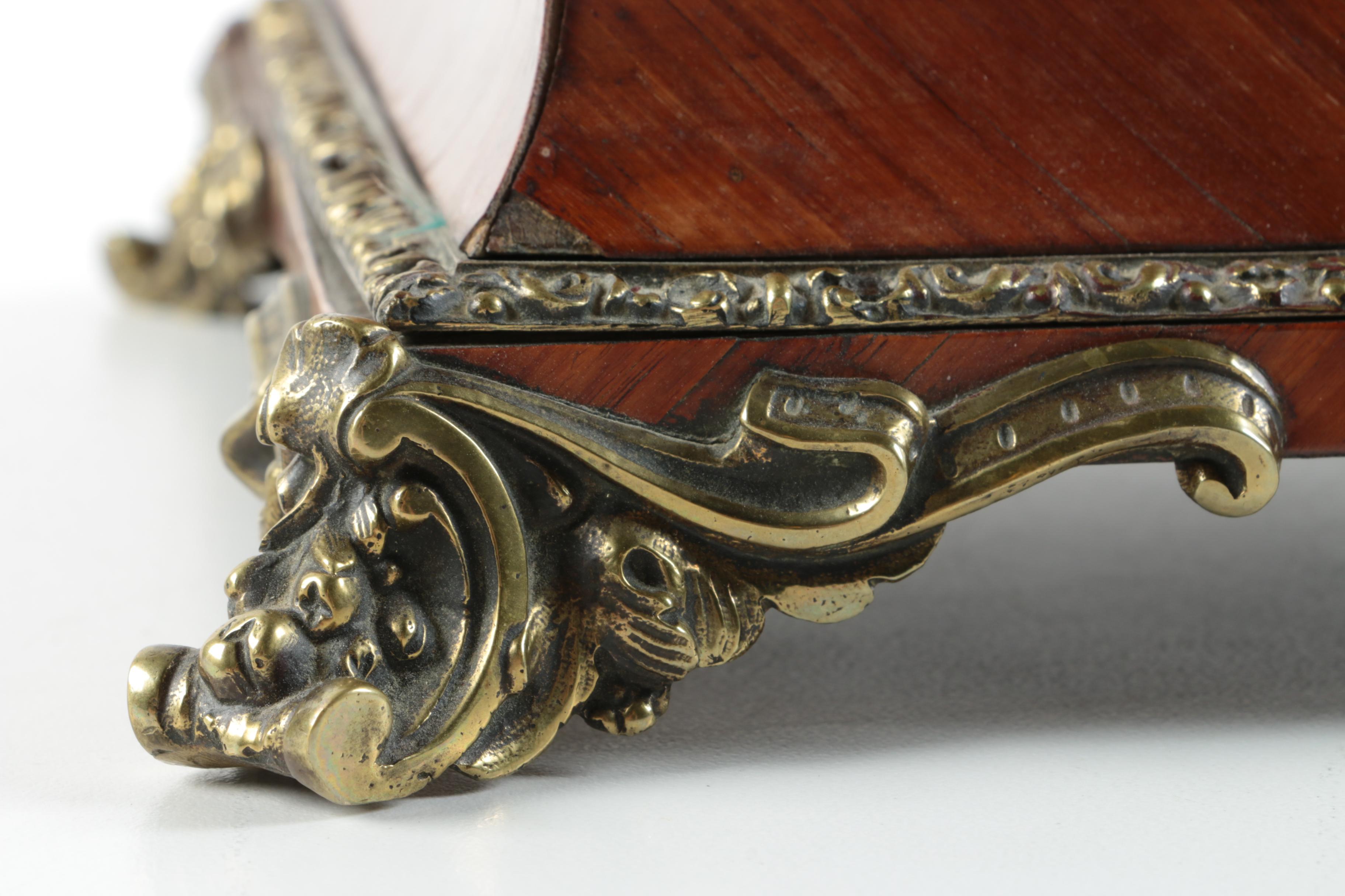 Vintage Louis XV Style Mahogany Veneer and Ormolu Jewelry Box