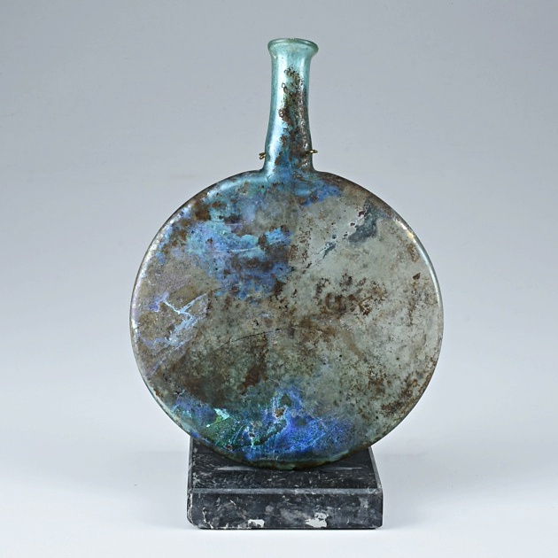 Roman Glass Flask Accompanied by Certificate From Tel Aviv Hilton