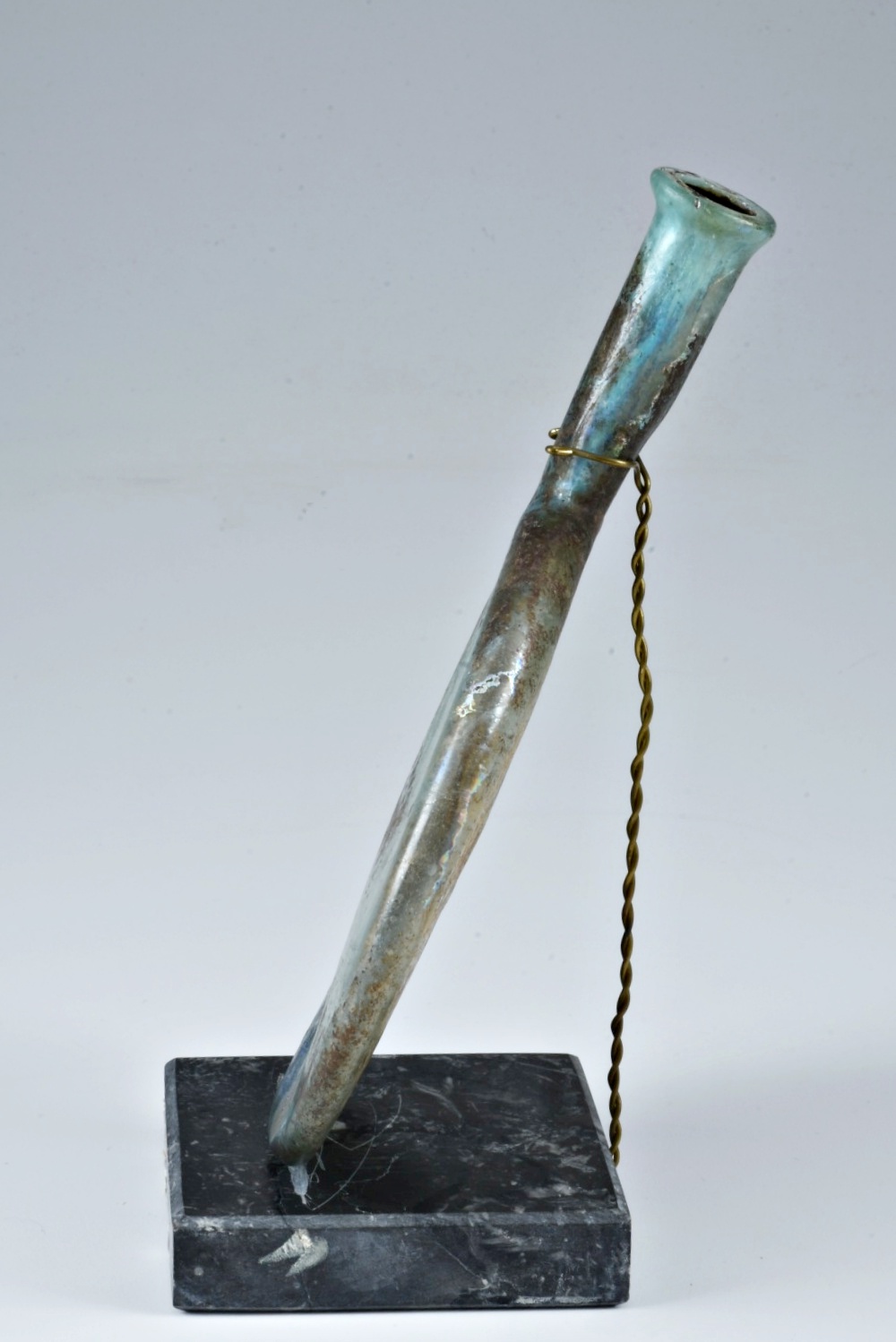 Roman Glass Flask Accompanied by Certificate From Tel Aviv Hilton