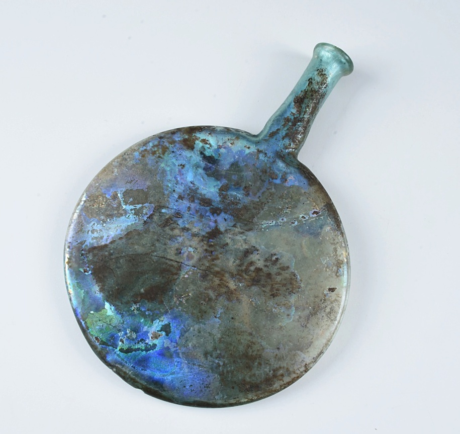 Roman Glass Flask Accompanied by Certificate From Tel Aviv Hilton