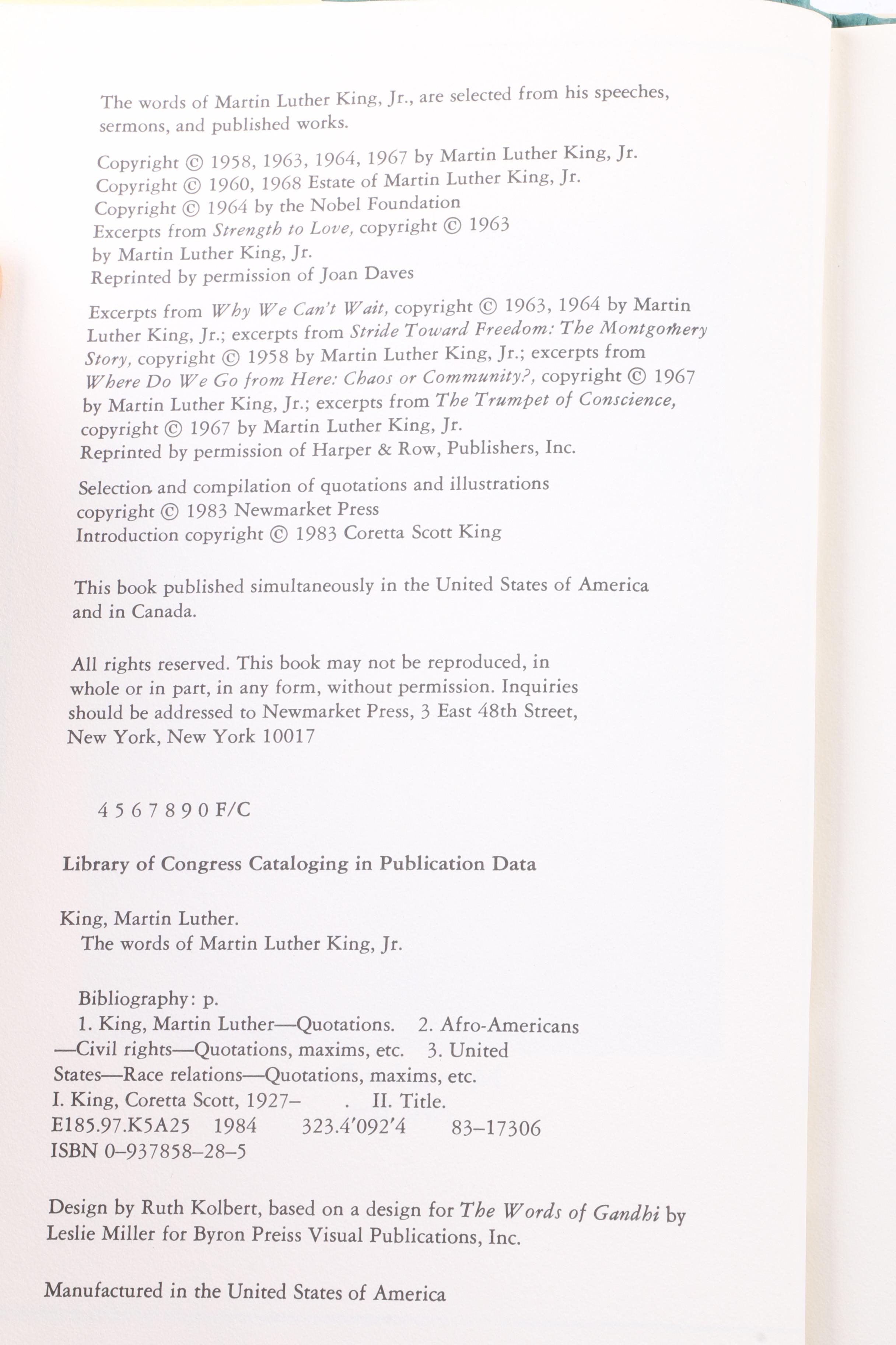 Coretta Scott King Ephemera and Inscribed Book