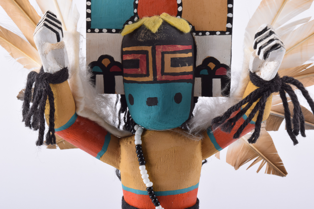 Gary Ohmsatte Hand-Painted Wooden Kachina Doll "Knifewing Bird"