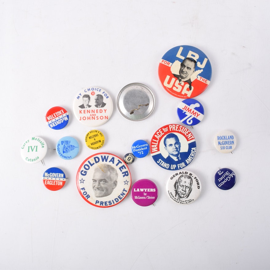 Collection of Vintage Political Buttons