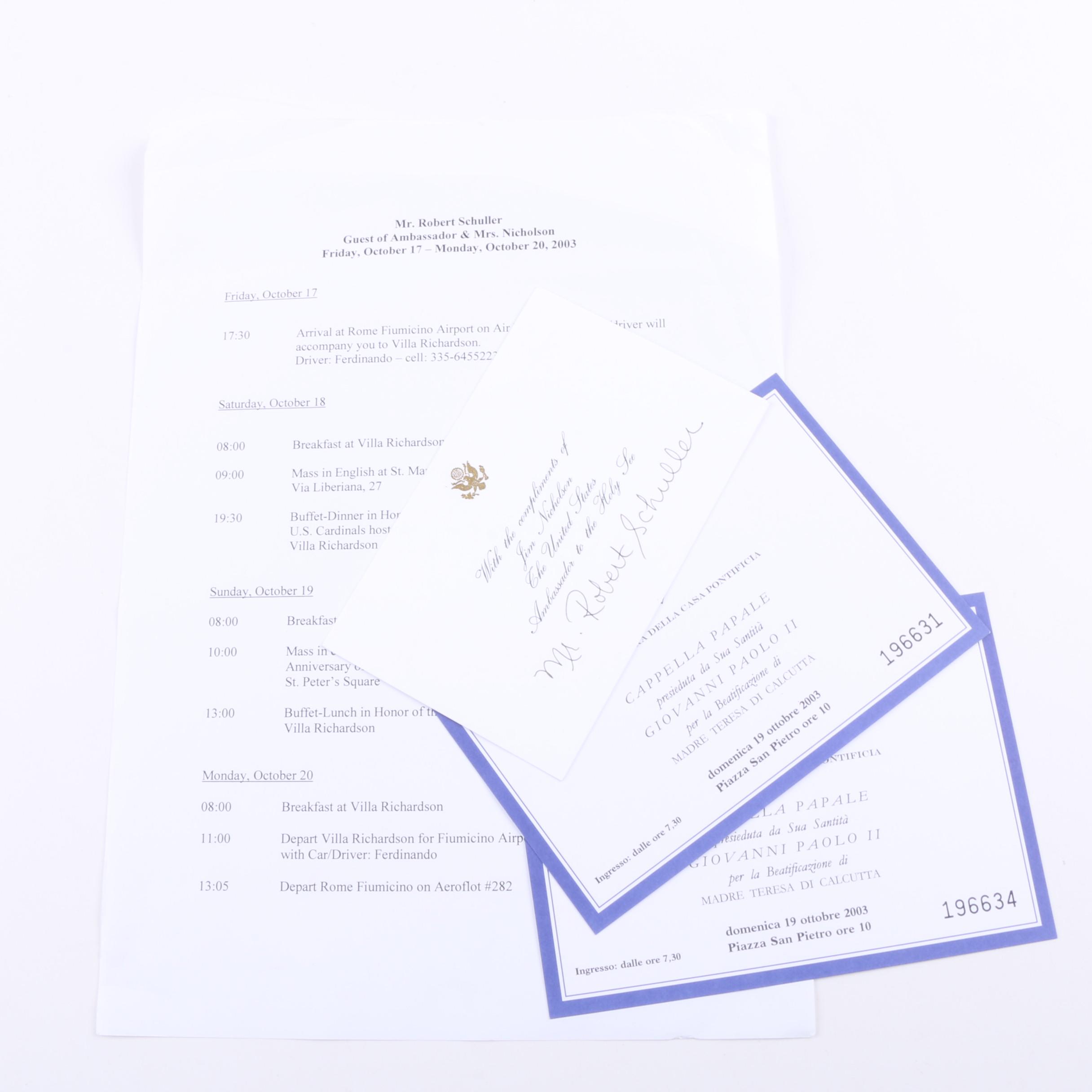 2003 Signed "Pope John Paul II: Reaching Out Across Borders"