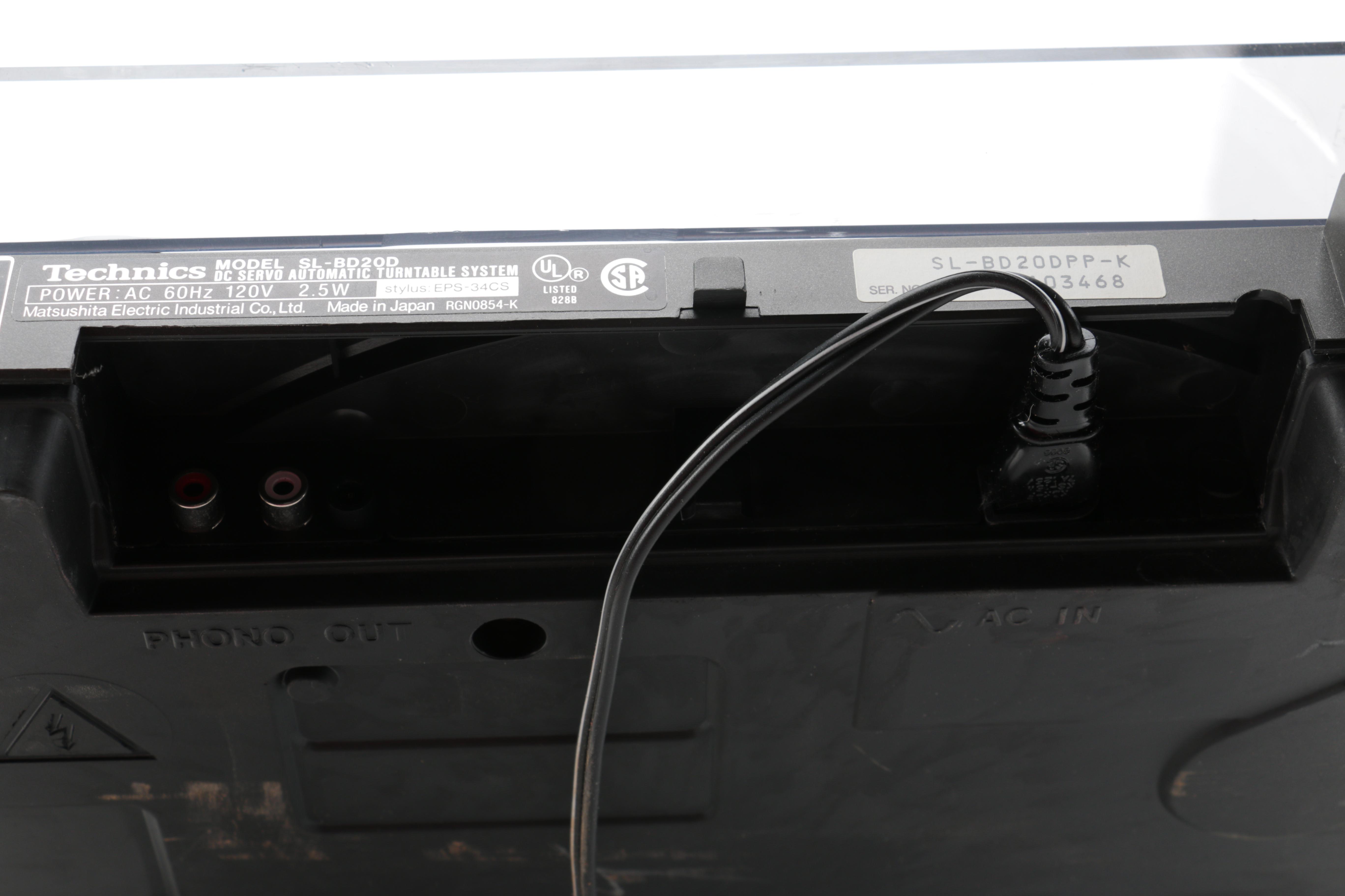 Technics DC Servo Automatic Turntable System SL-BD20D