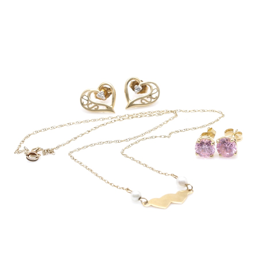 14K Yellow Gold Gemstone Jewelry Assortment