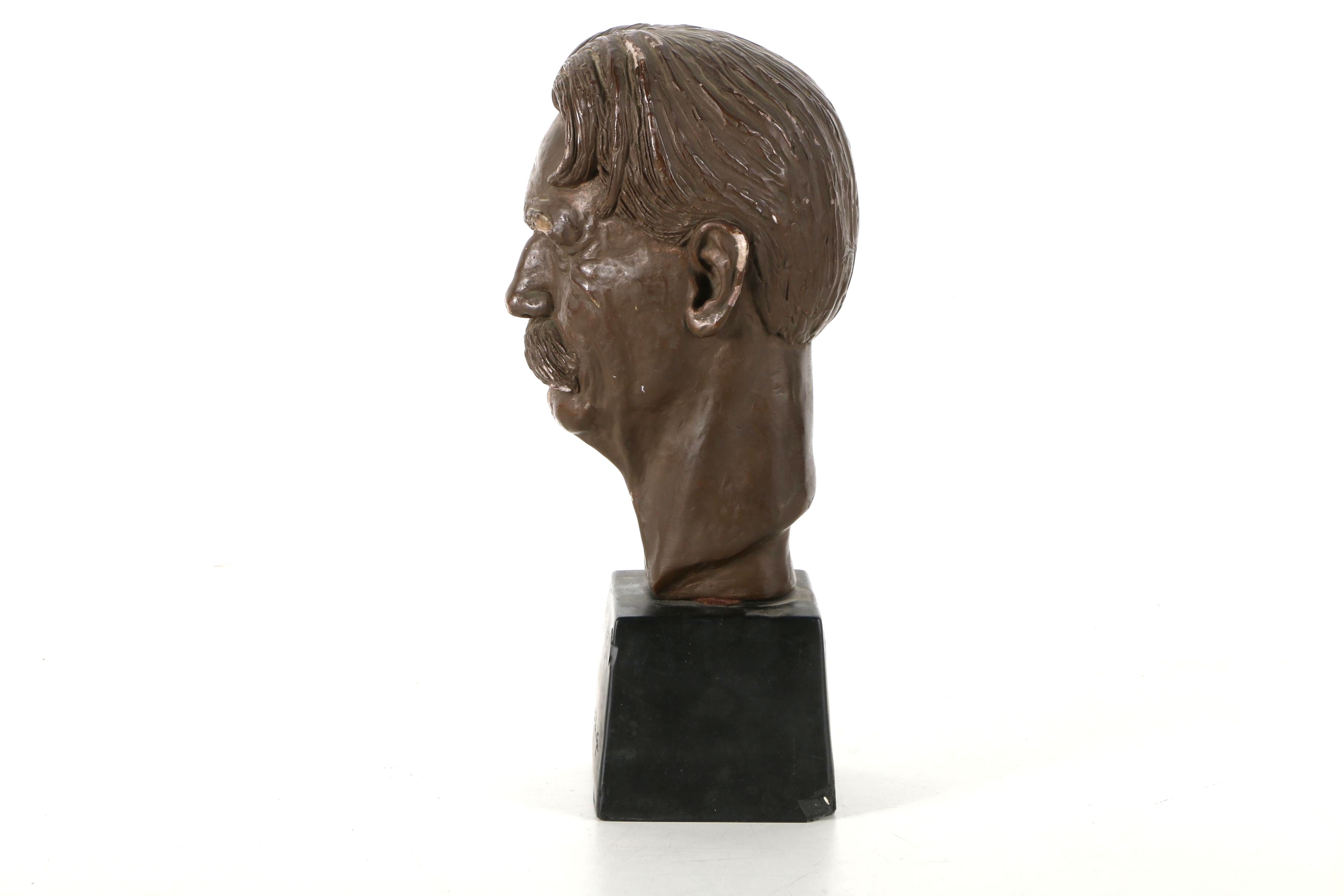 Leo Cherne Reproduction Plaster Cast with Bronze Finish Bust of Albert Schweitzer