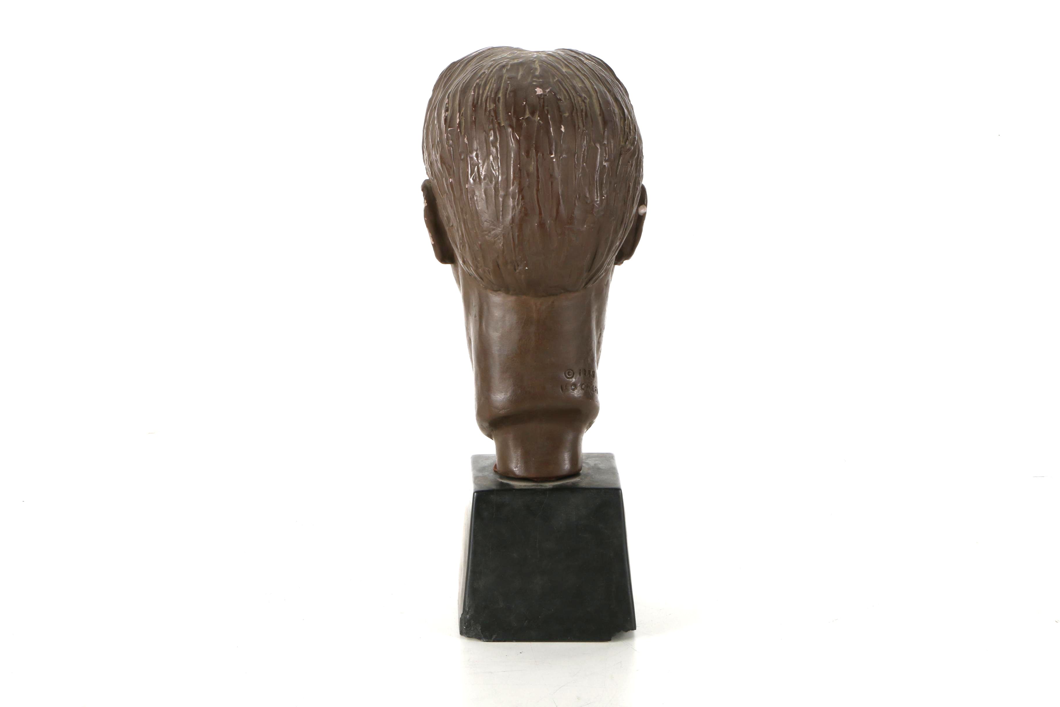 Leo Cherne Reproduction Plaster Cast with Bronze Finish Bust of Albert Schweitzer