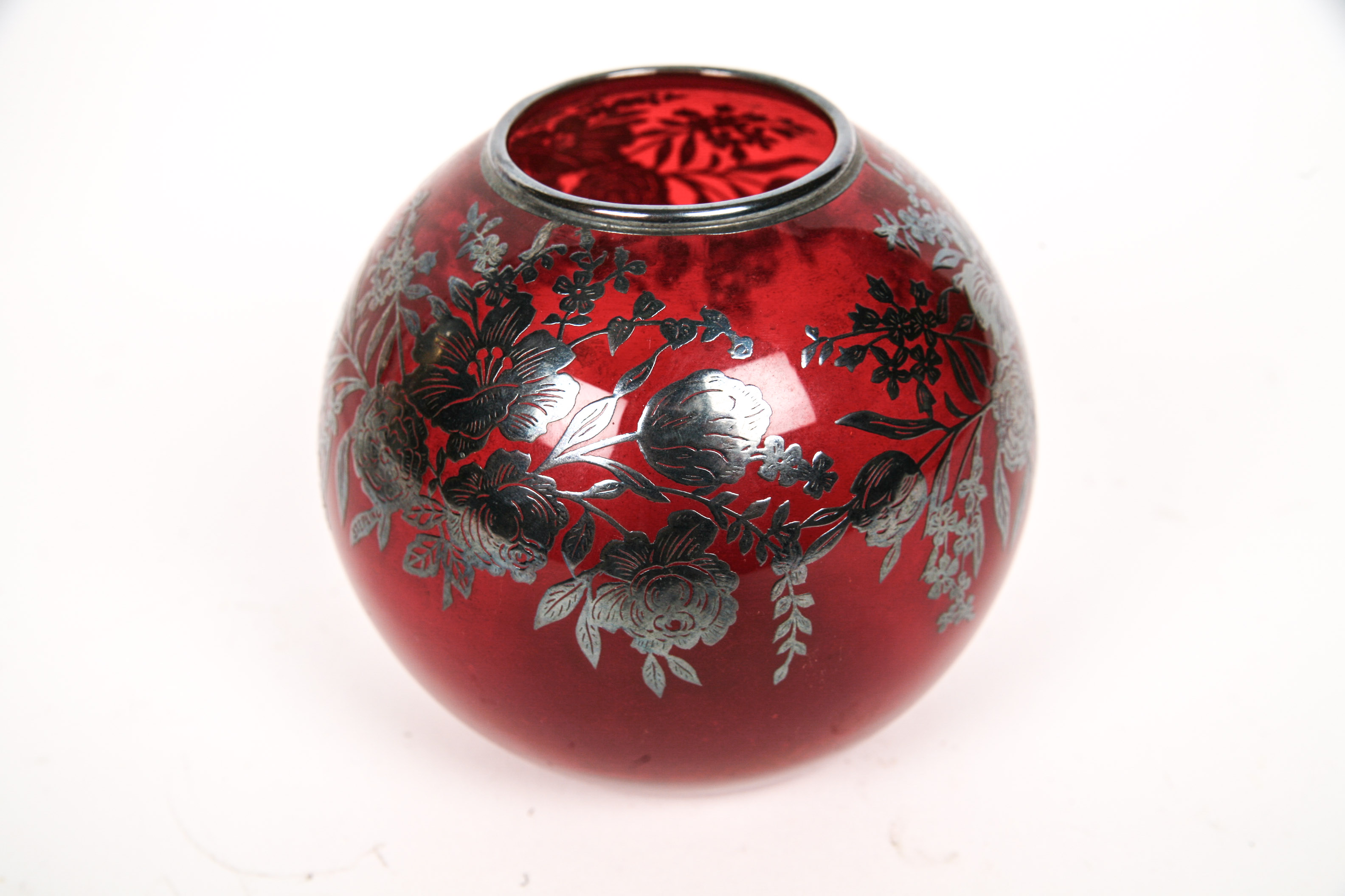 Pair of Floral Glass Vases