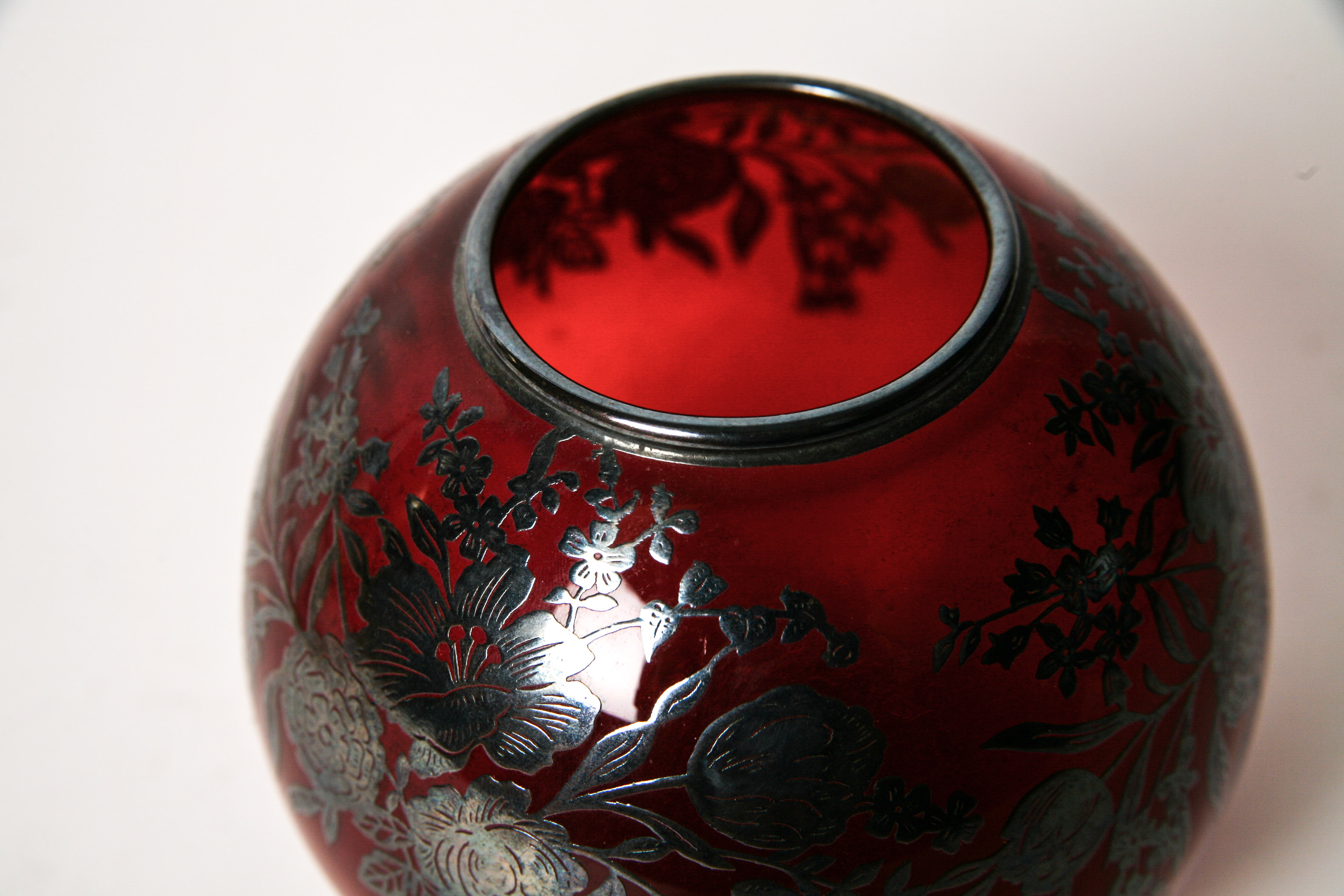 Pair of Floral Glass Vases