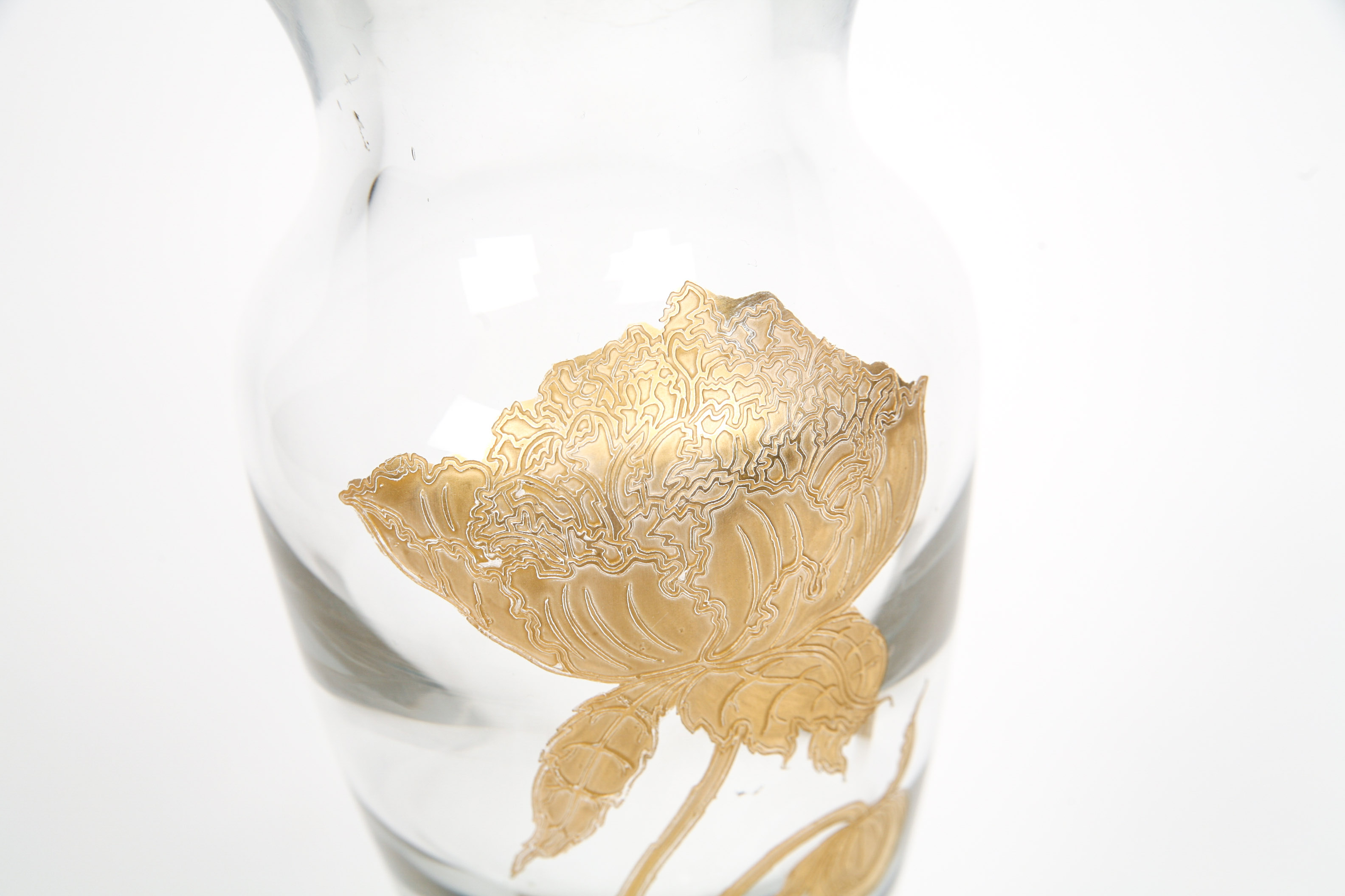 Pair of Floral Glass Vases