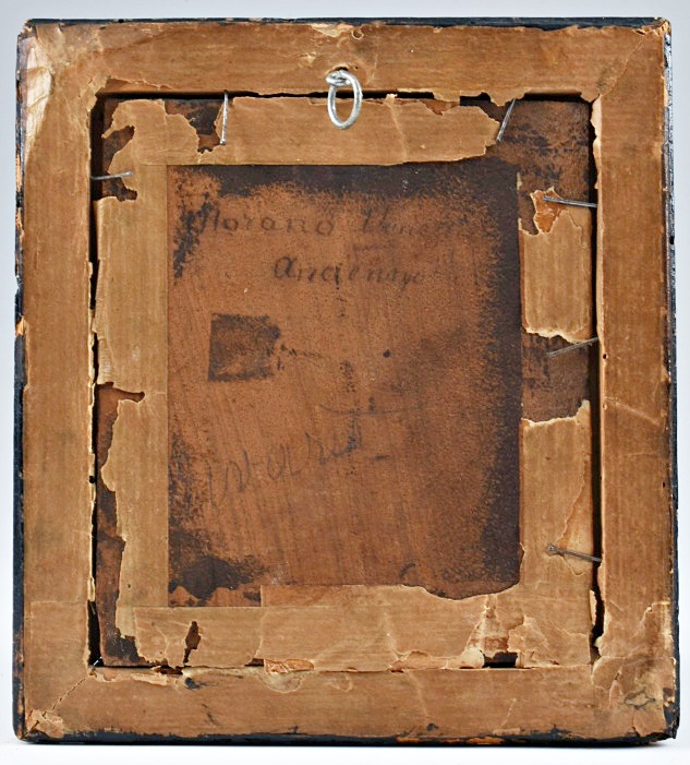 19th-Century Reverse Painted Glass Nativity Scene