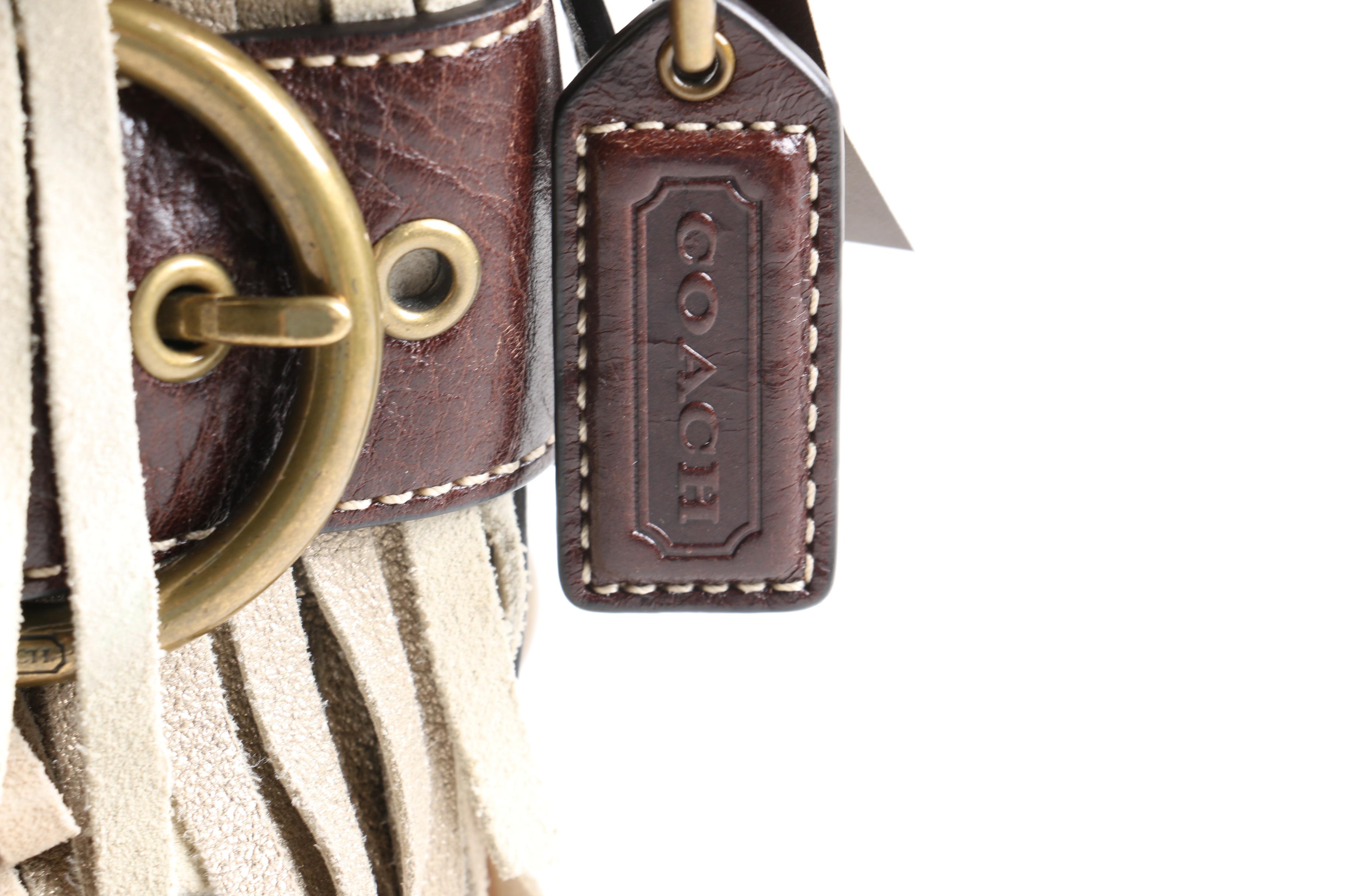 Coach Suede Fringe Tote Handbag