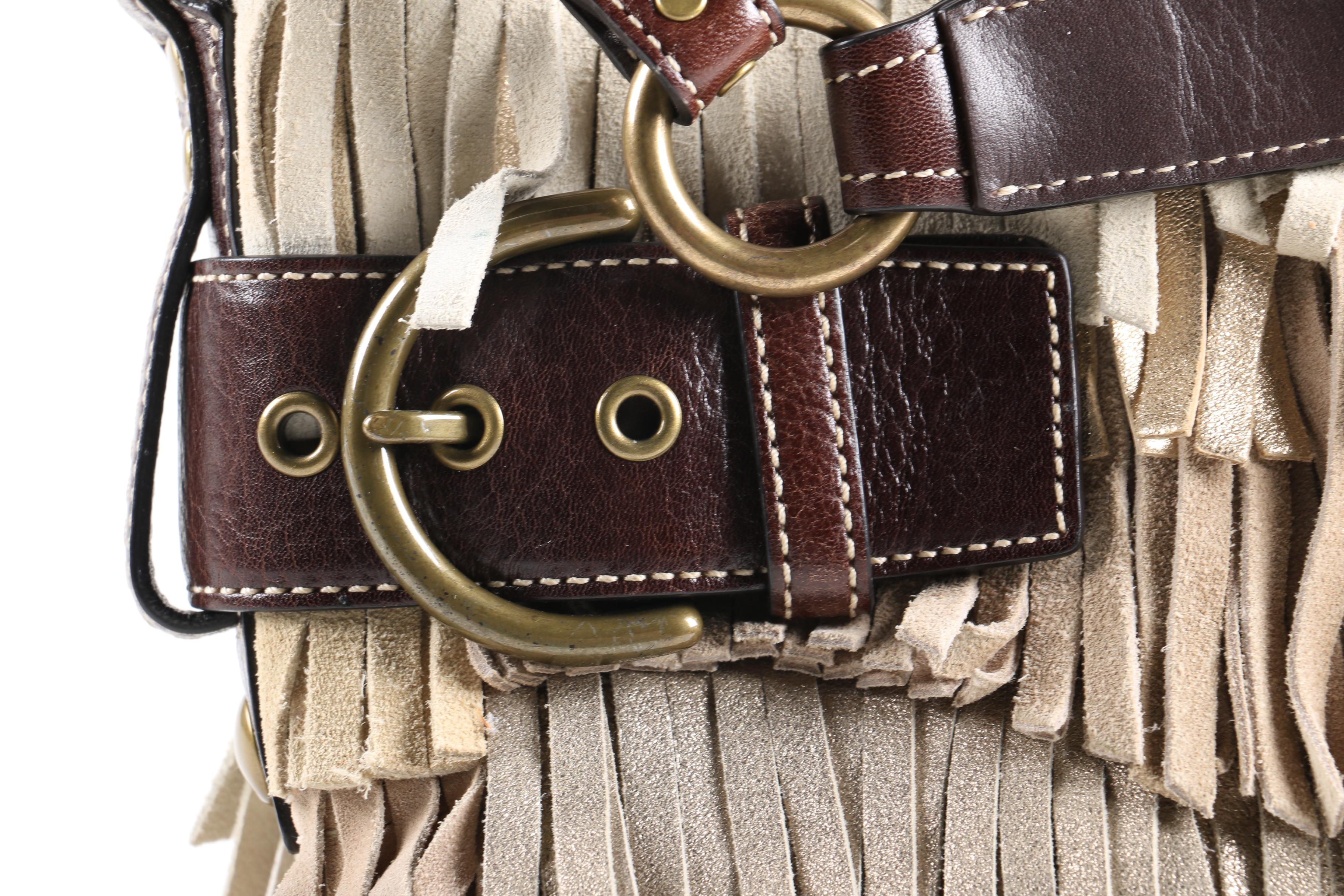 Coach Suede Fringe Tote Handbag