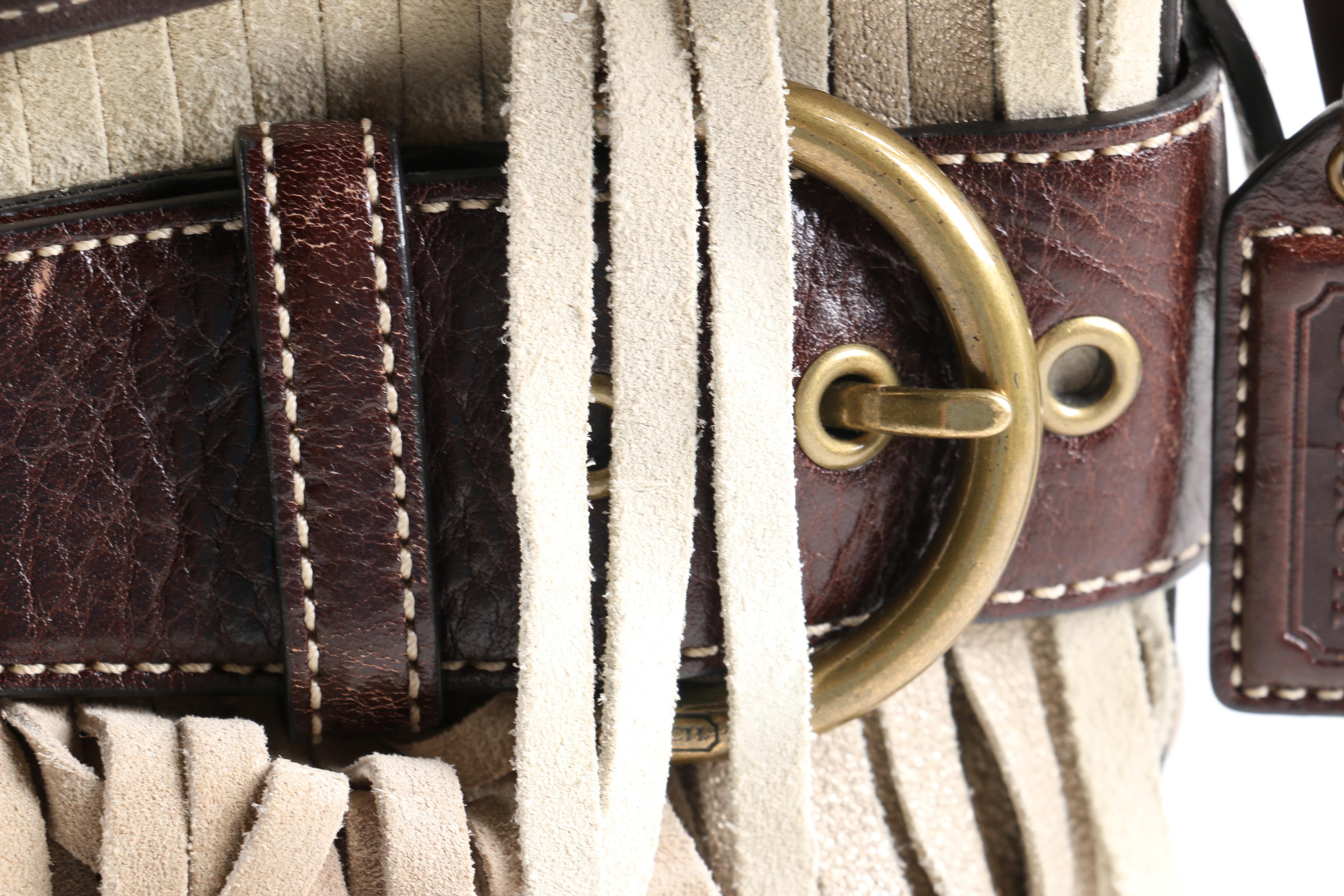 Coach Suede Fringe Tote Handbag