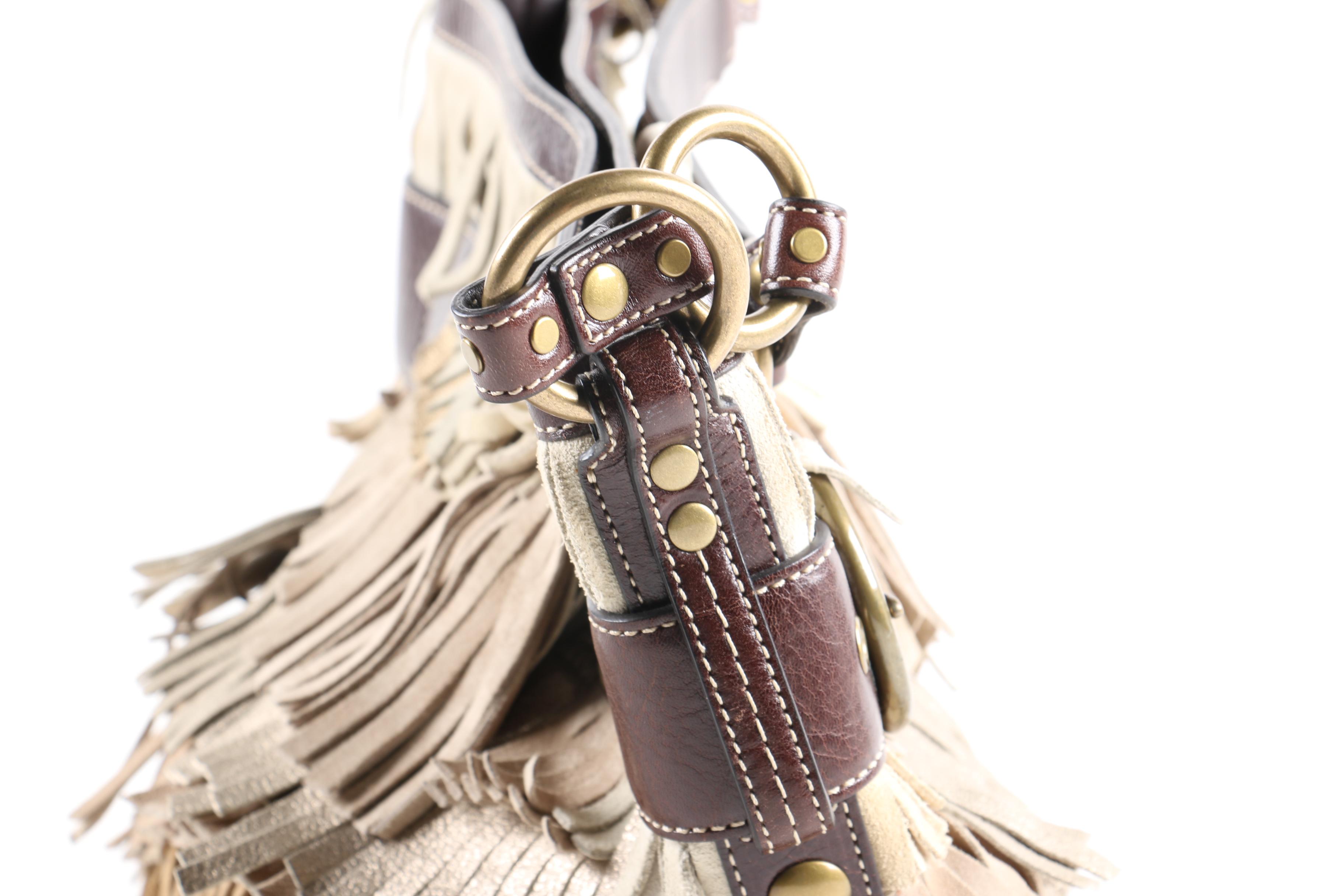 Coach Suede Fringe Tote Handbag