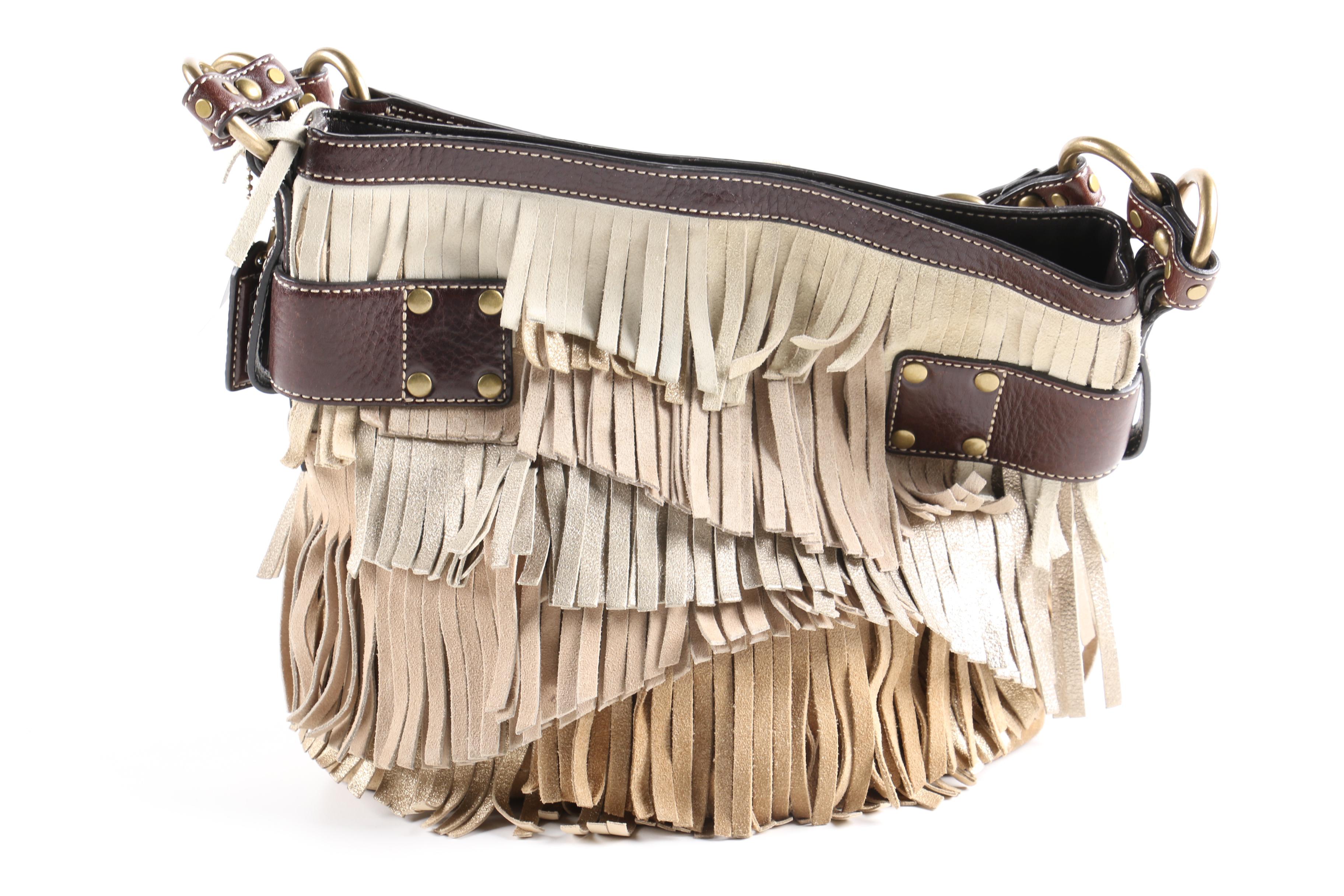 Coach Suede Fringe Tote Handbag