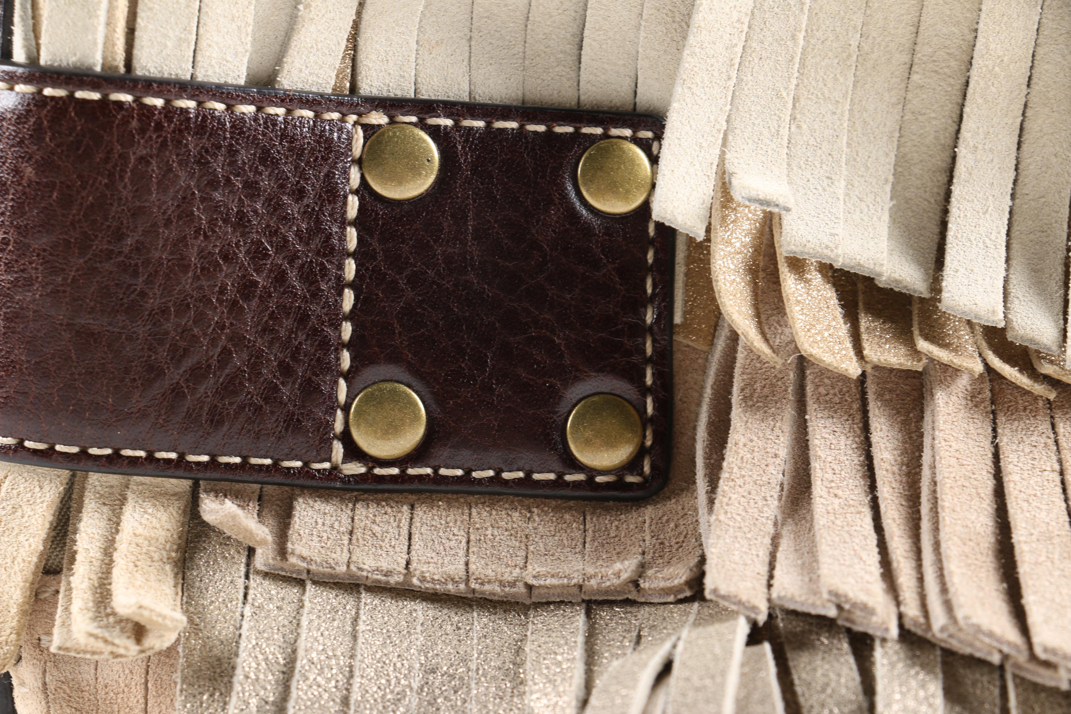 Coach Suede Fringe Tote Handbag