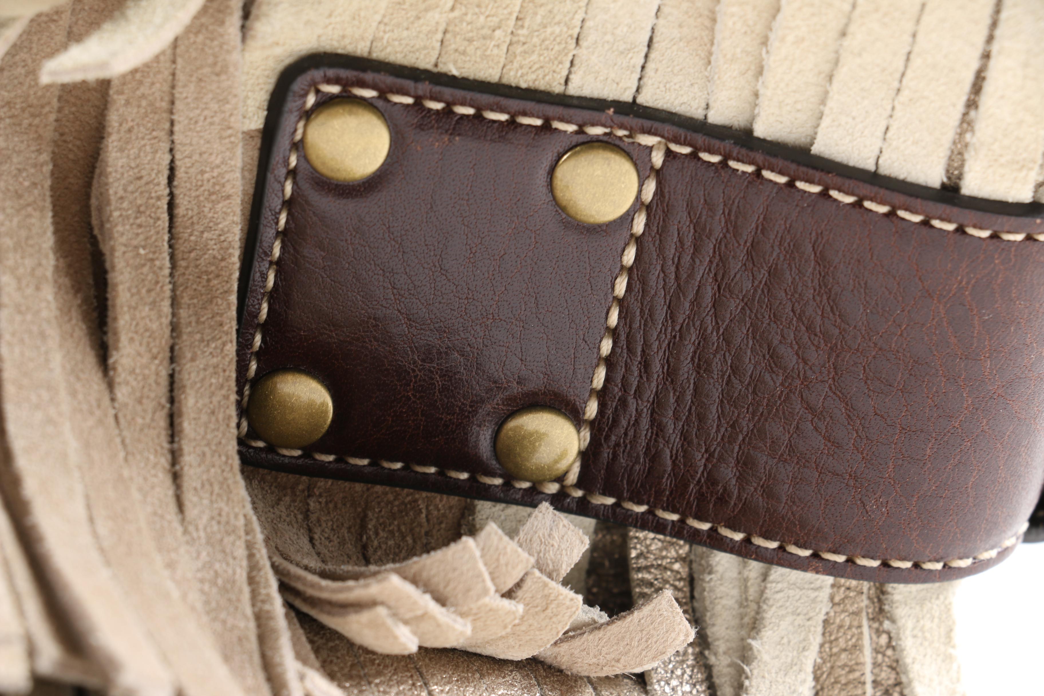 Coach Suede Fringe Tote Handbag